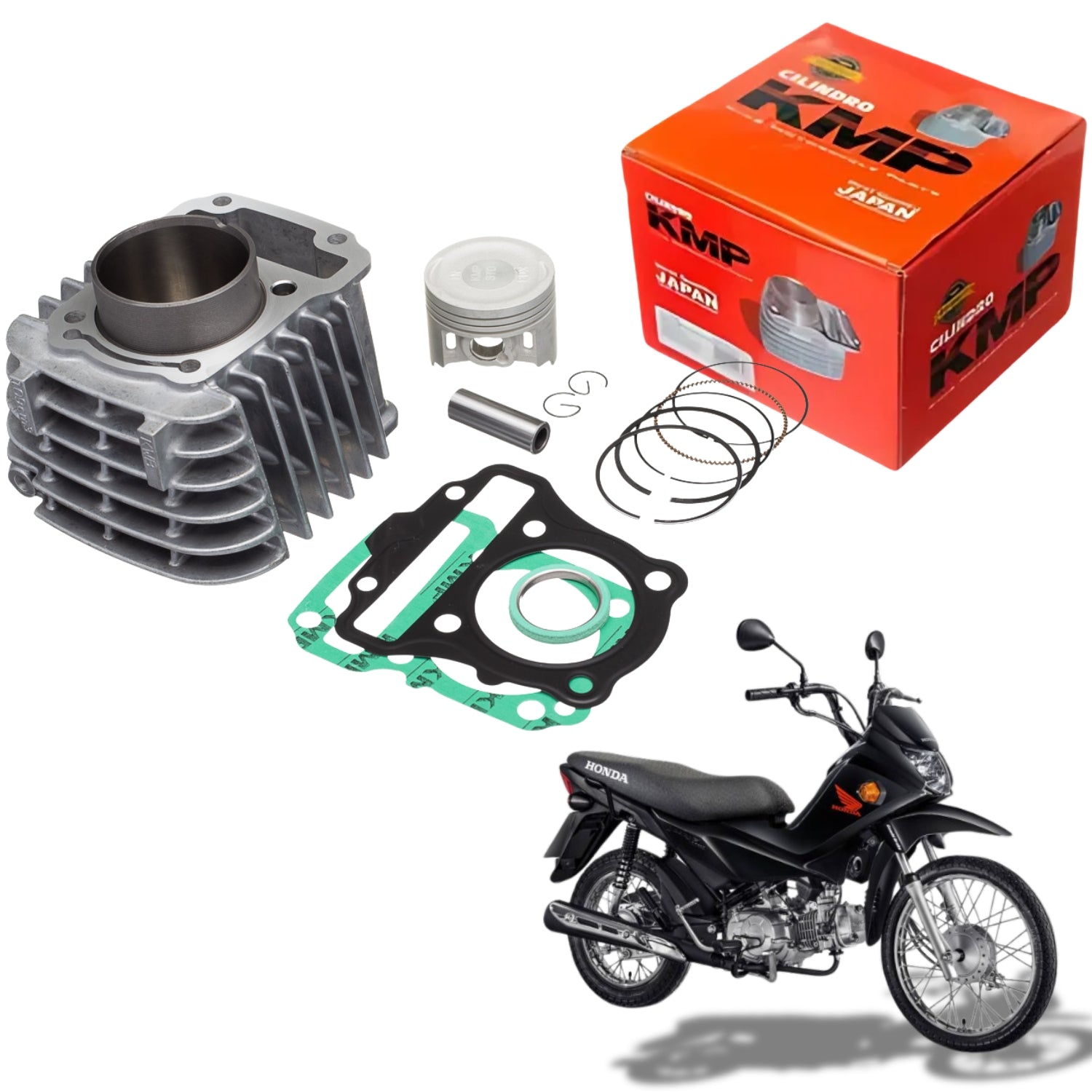 Kit Cilindro Pistão Juntas Travas Aneis Rik KMP