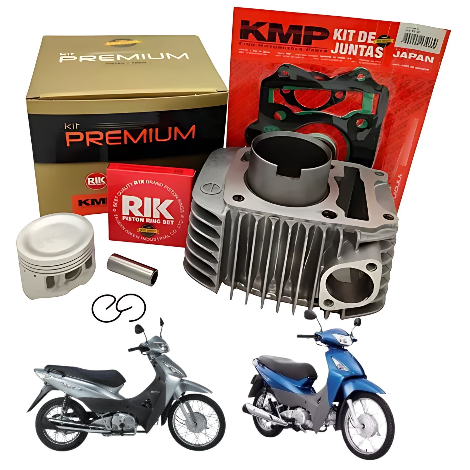 KIT PREMIUM COM CILINDRO PISTAO KMP HONDA BIZ 125