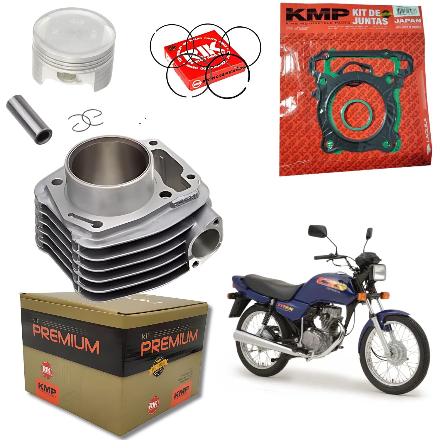 Kit Cilindro Pistão Juntas Travas Aneis Rik KMP