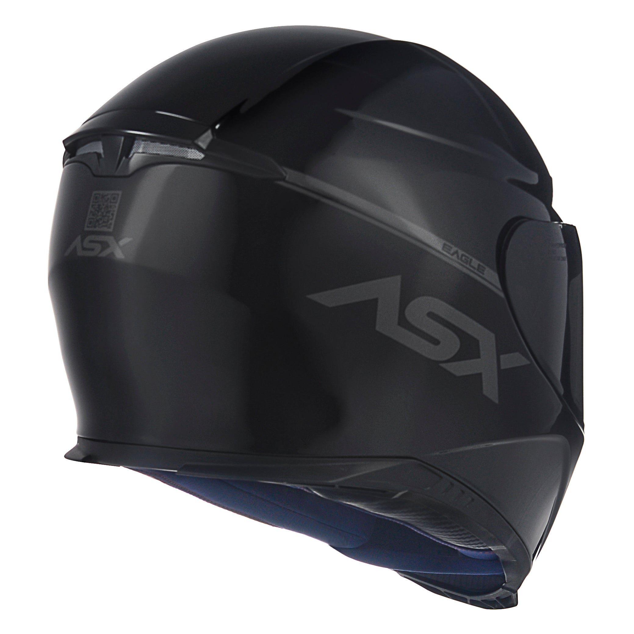 Capacete ASX Eagle Solid Brilho Preto/Cinza