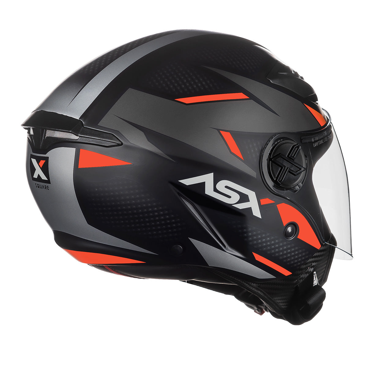 Capacete ASX City Air Square Fosco Preto Grafite Veremelho