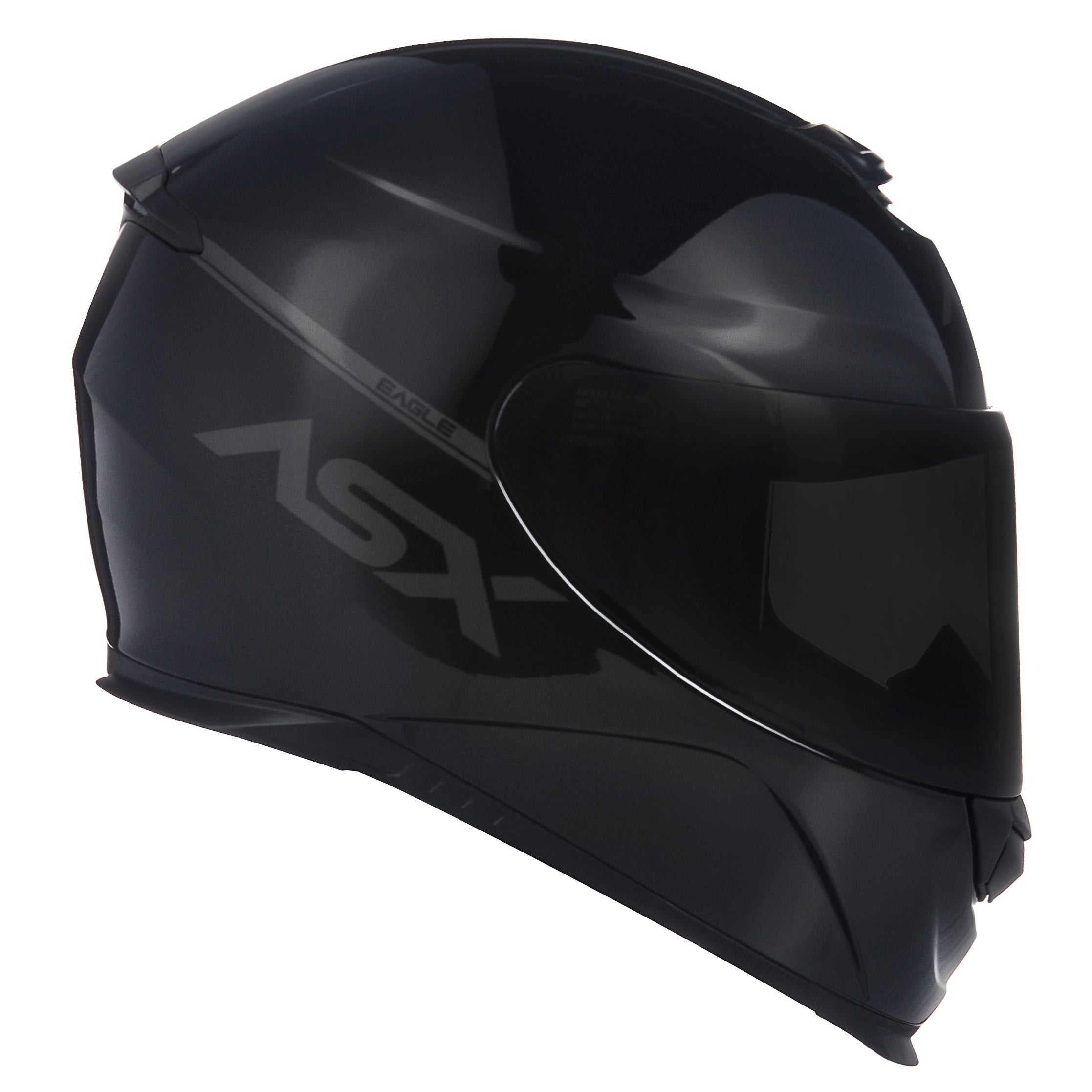 Capacete ASX Eagle Solid Brilho Preto/Cinza