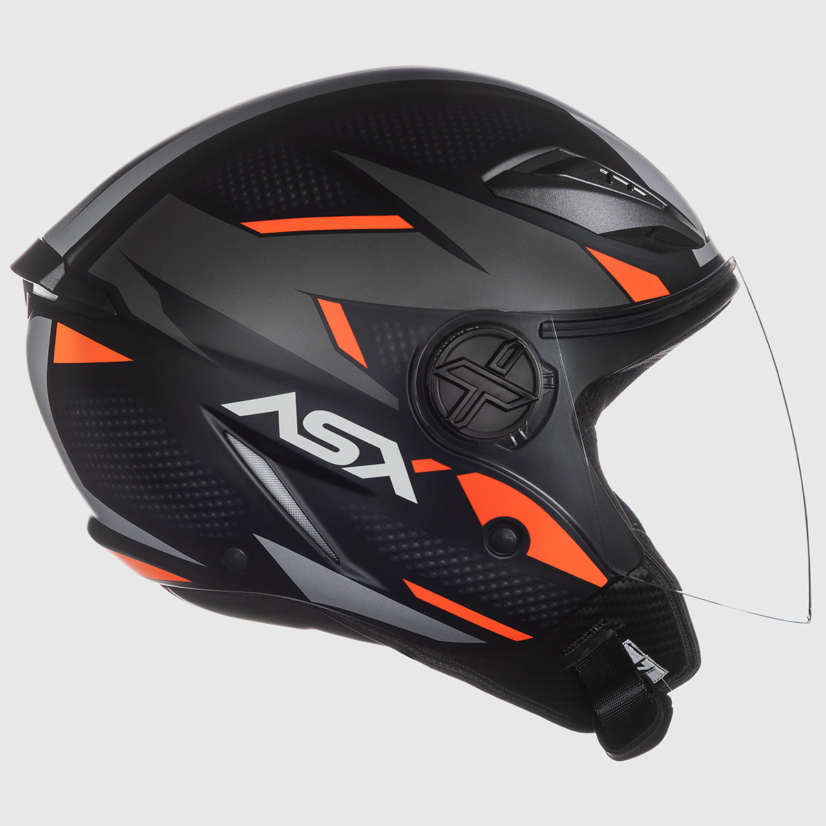 Capacete ASX City Air Square Fosco Preto Grafite Veremelho