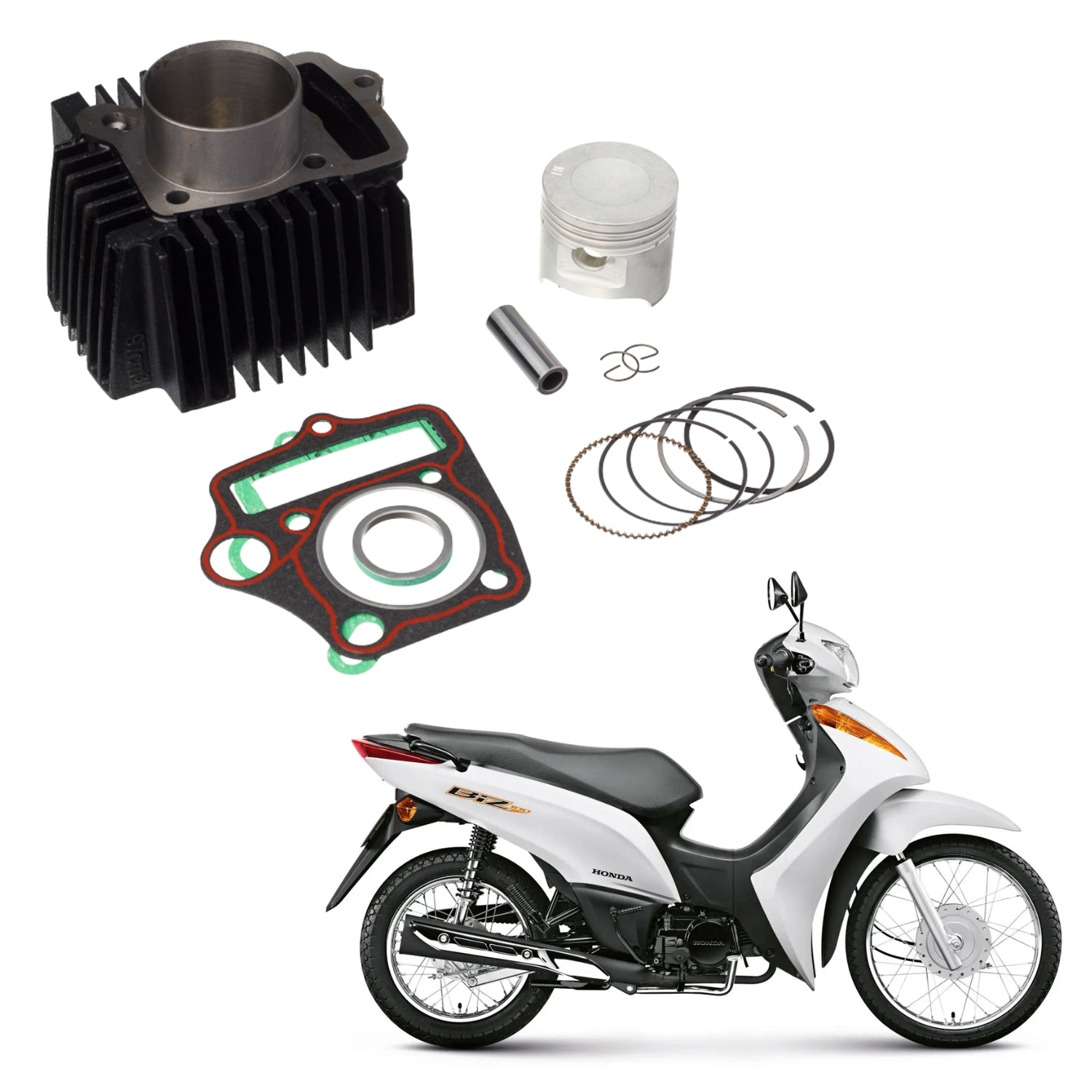 KIT COM CILINDRO PISTAO KMP HONDA BIZ 100
