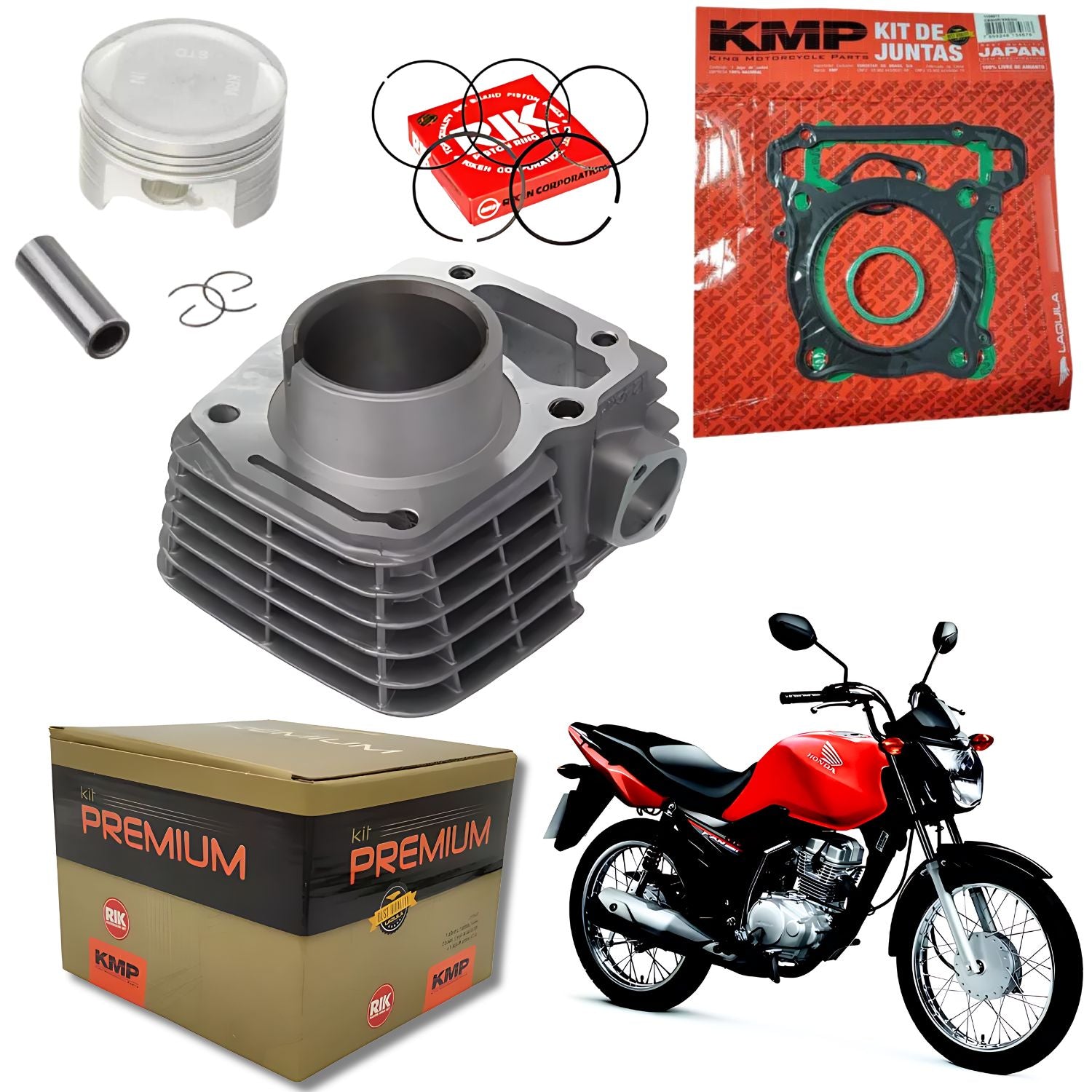 Kit Cilindro Pistão Juntas Travas Aneis Rik KMP