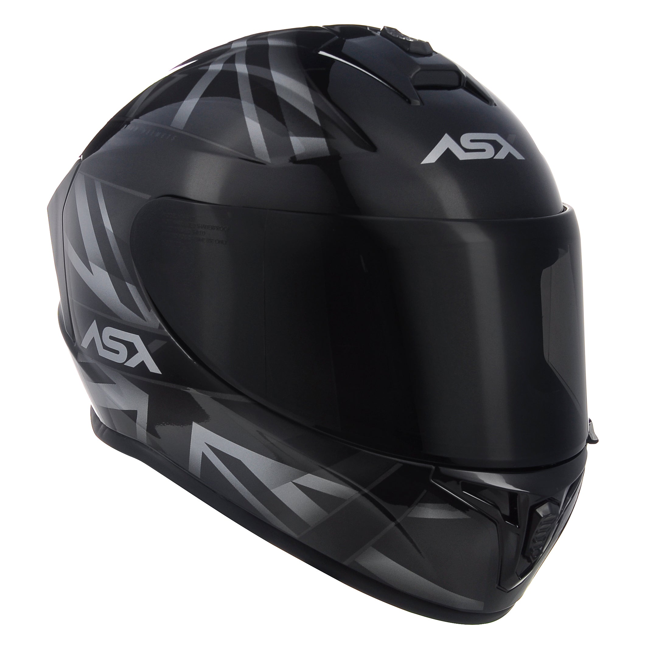 Capacete ASX Draken Uk Brilho Preto/Cinza