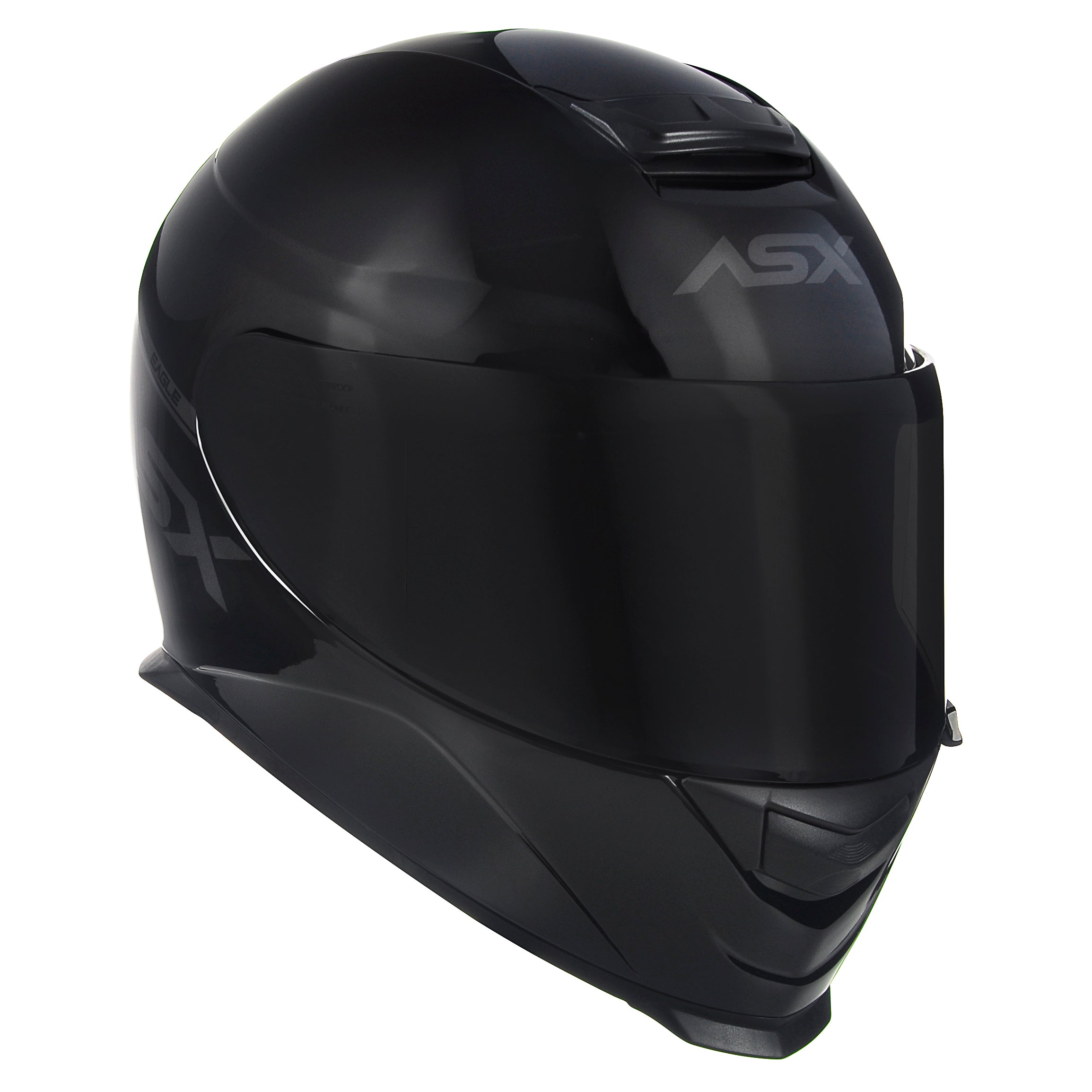 Capacete ASX Eagle Solid Brilho Preto/Cinza