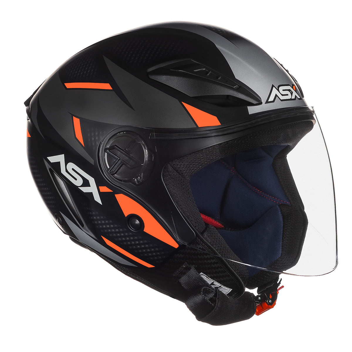 Capacete ASX City Air Square Fosco Preto Grafite Veremelho