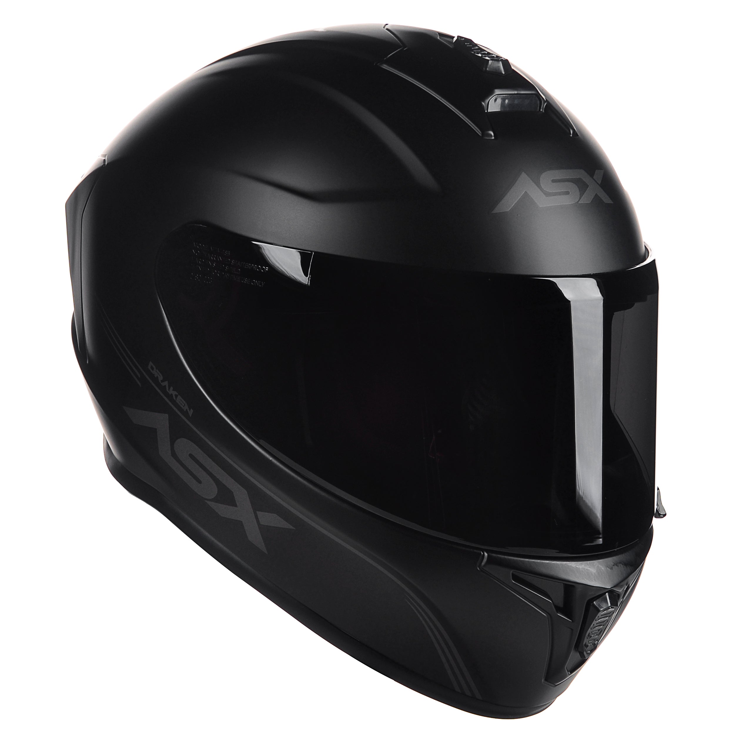 Capacete ASX draken Solid Fosco Preto