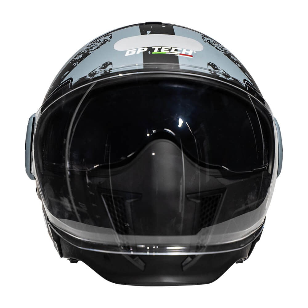 CAPACETE MOTO GP TECH ZOOM C/ OCULOS CAMUFLADO AZUL PRETO