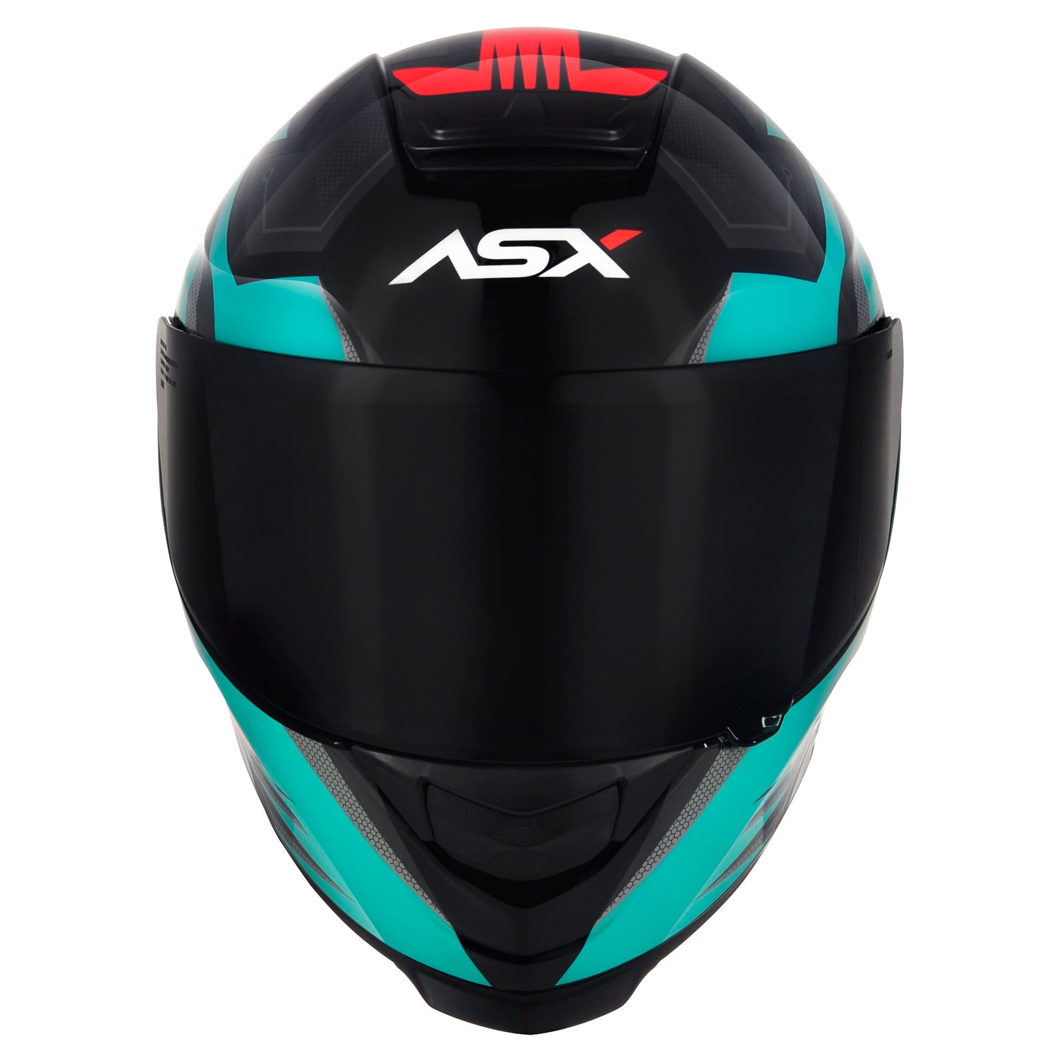 Capacete ASX Eagle Racing Attacker Brilho Preto/Grafite/Tiffany