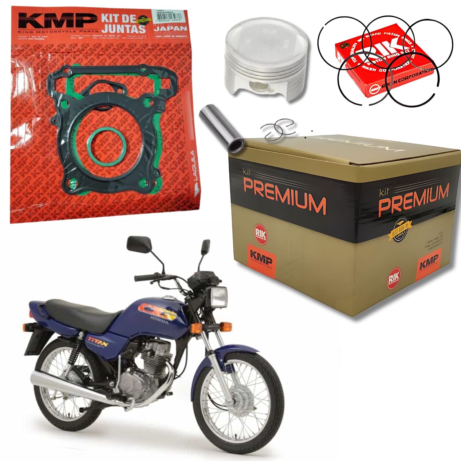 KIT PREMIUM COM CILINDRO PISTAO KMP HONDA CG 125 1992