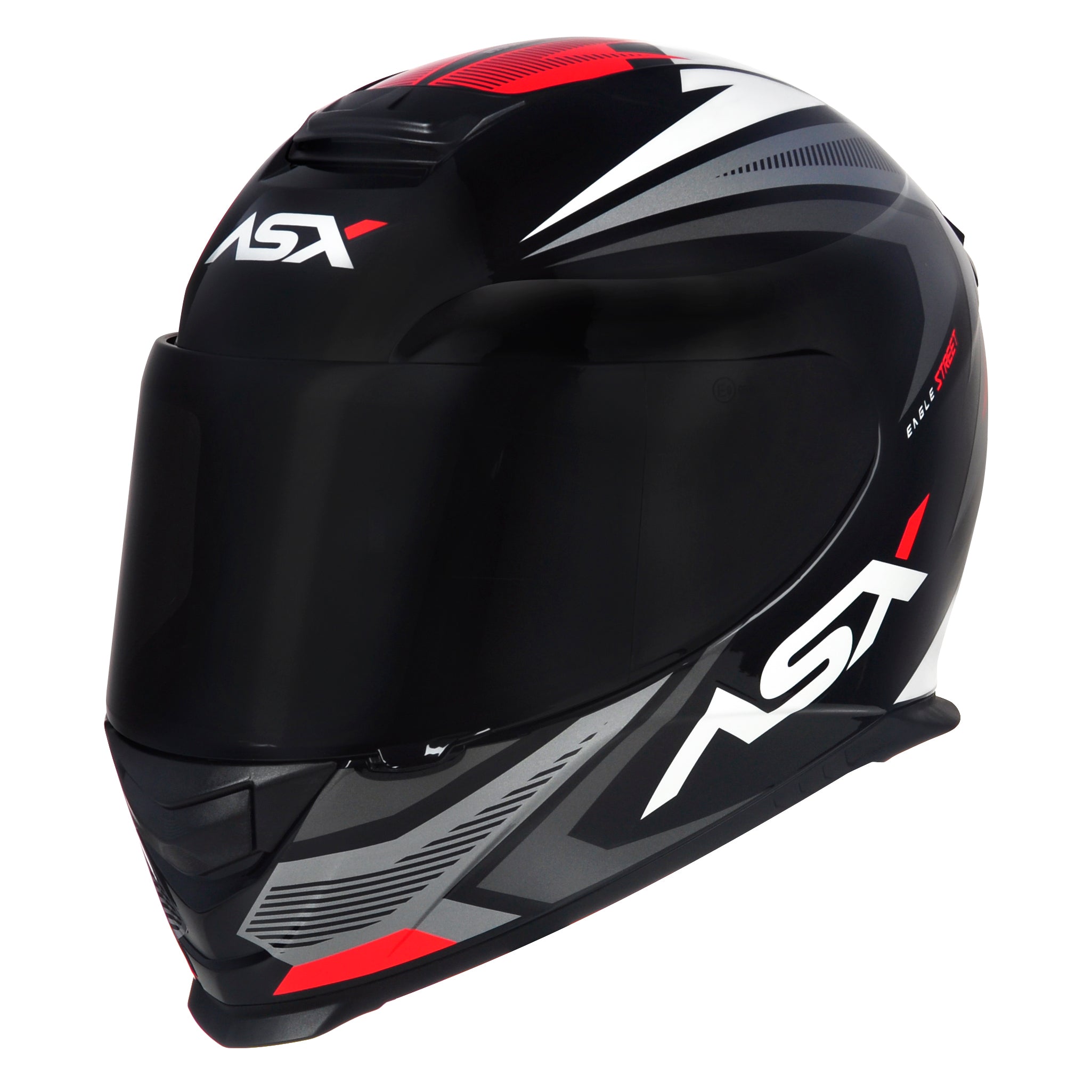 Capacete ASX Eagle Street Brilho Preto/Grafite/Branco