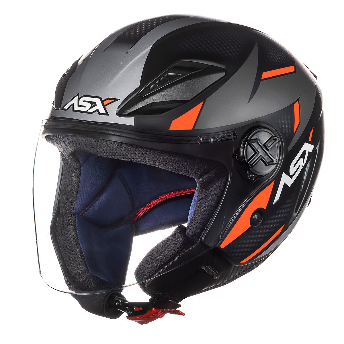 Capacete ASX City Air Square Fosco Preto Grafite Veremelho