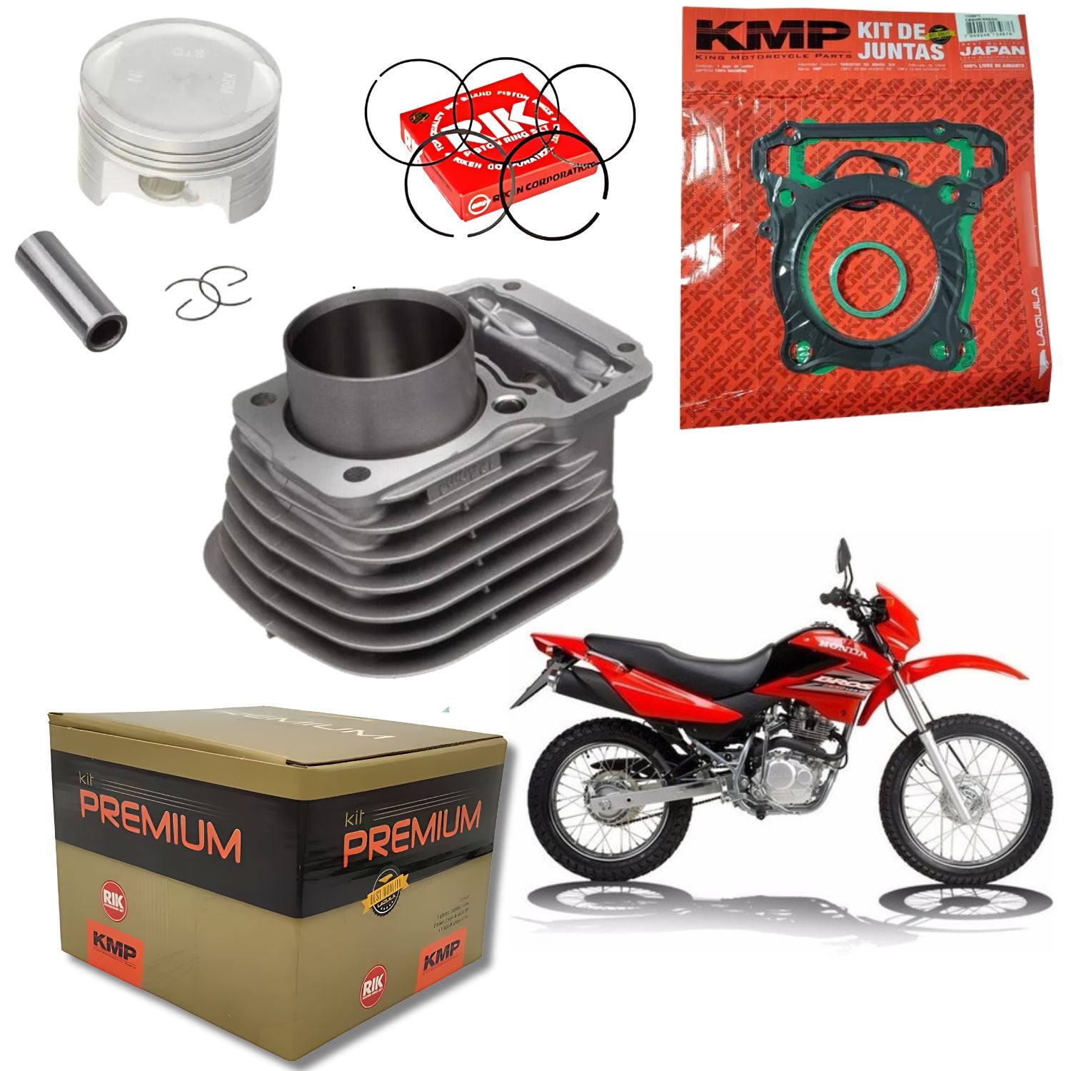 Kit Cilindro Pistão Juntas Travas Aneis Rik KMP