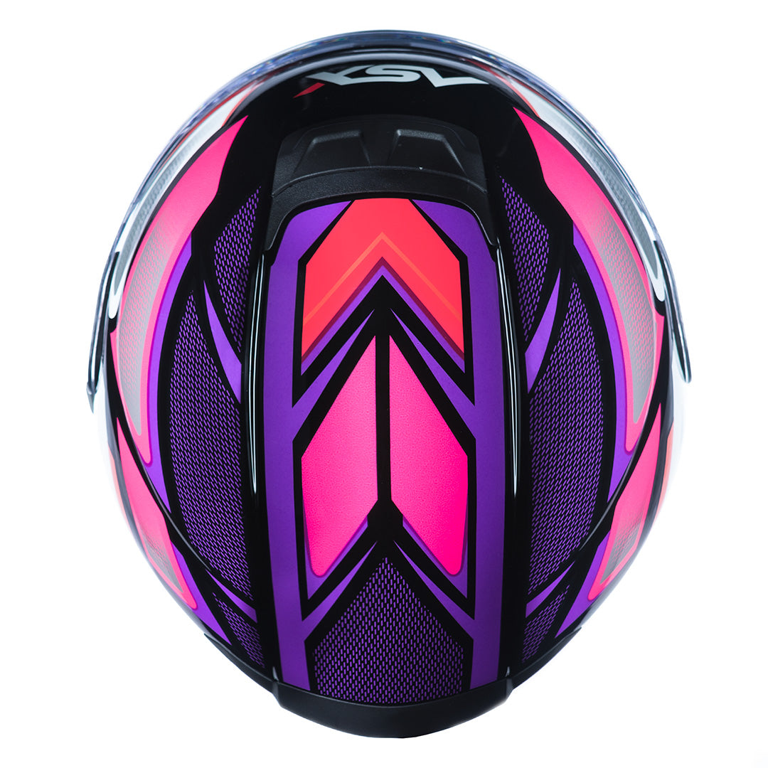 Capacete ASX Eagle SV Fast Brilho Preto Lilás Rosa