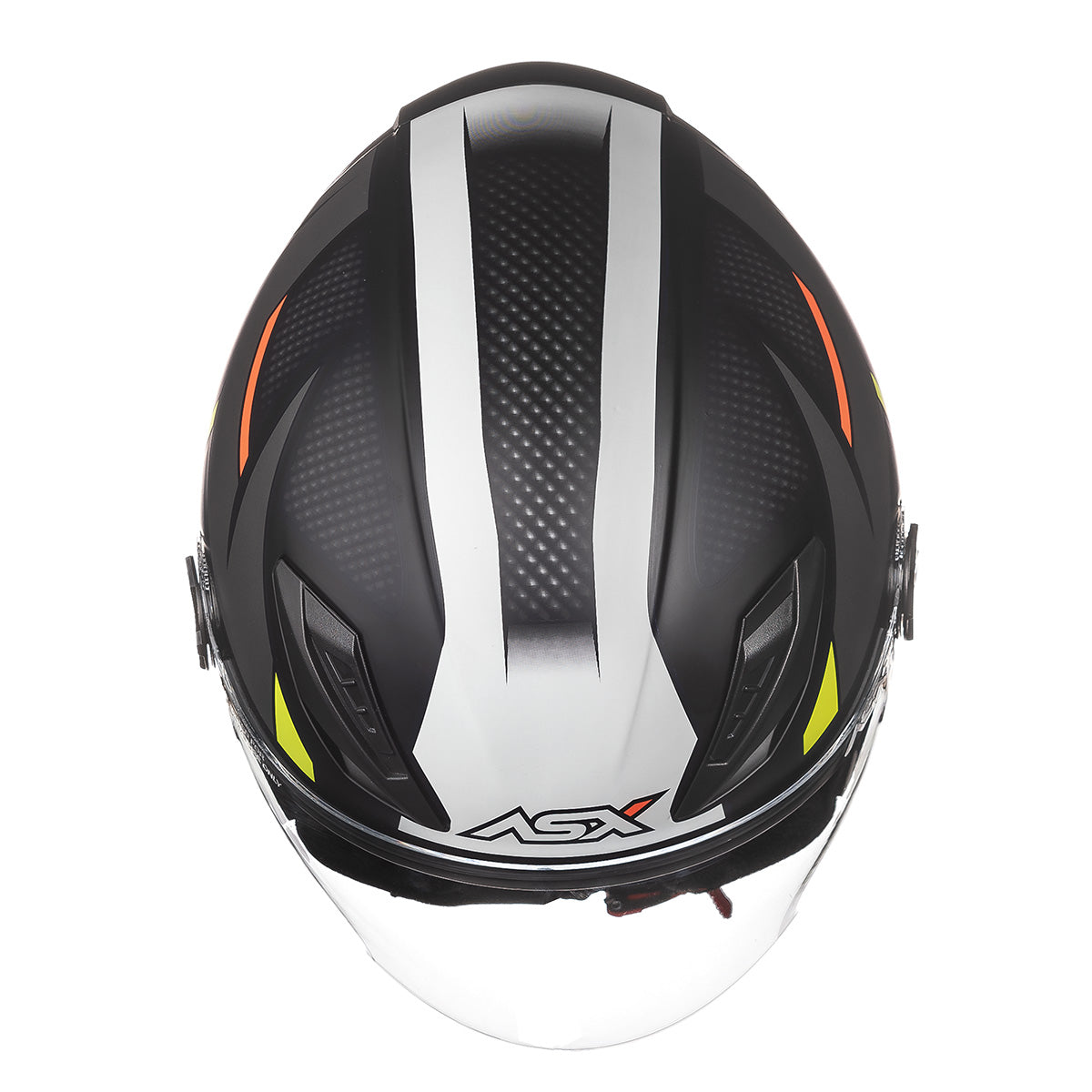 Capacete ASX City Air Square Fosco Preto/Grafite/Amarelo