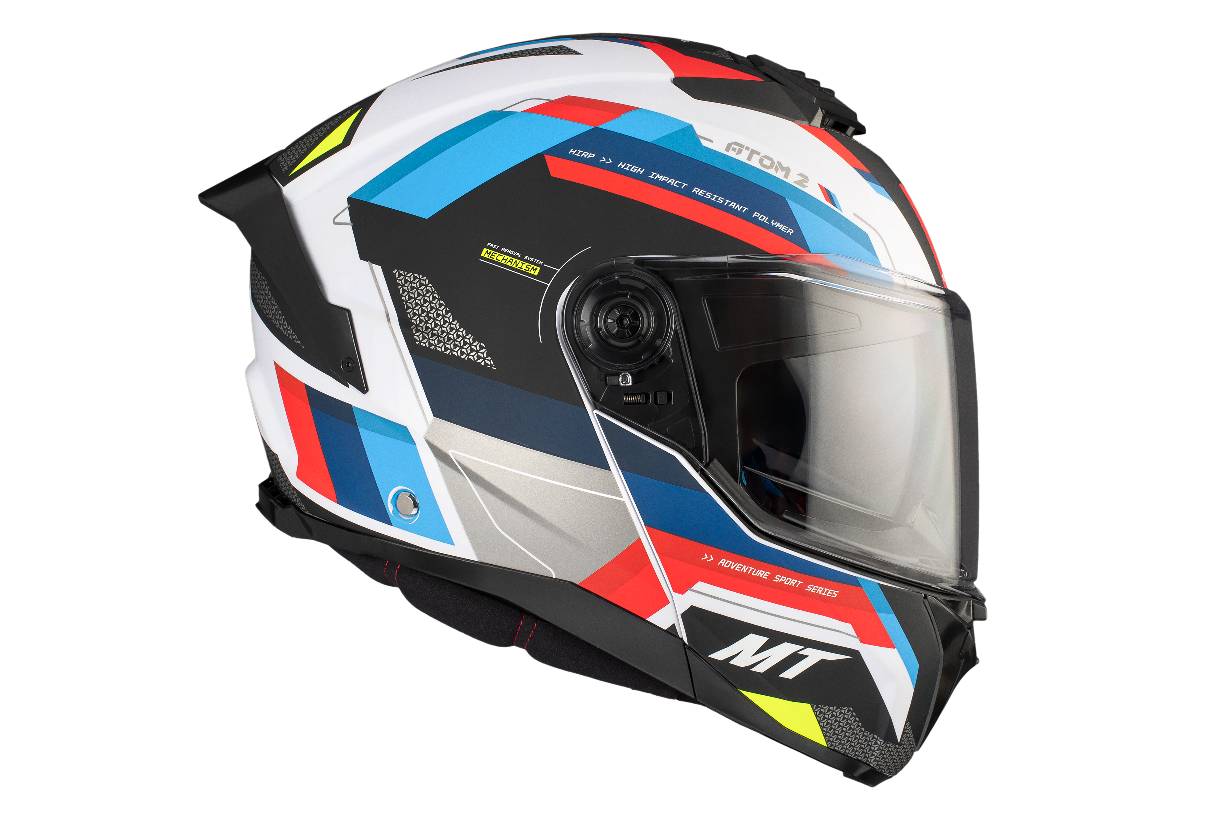 Capacete Mt Helmets Atom 2 SV BAST A0 Branco Pérola Brilhante