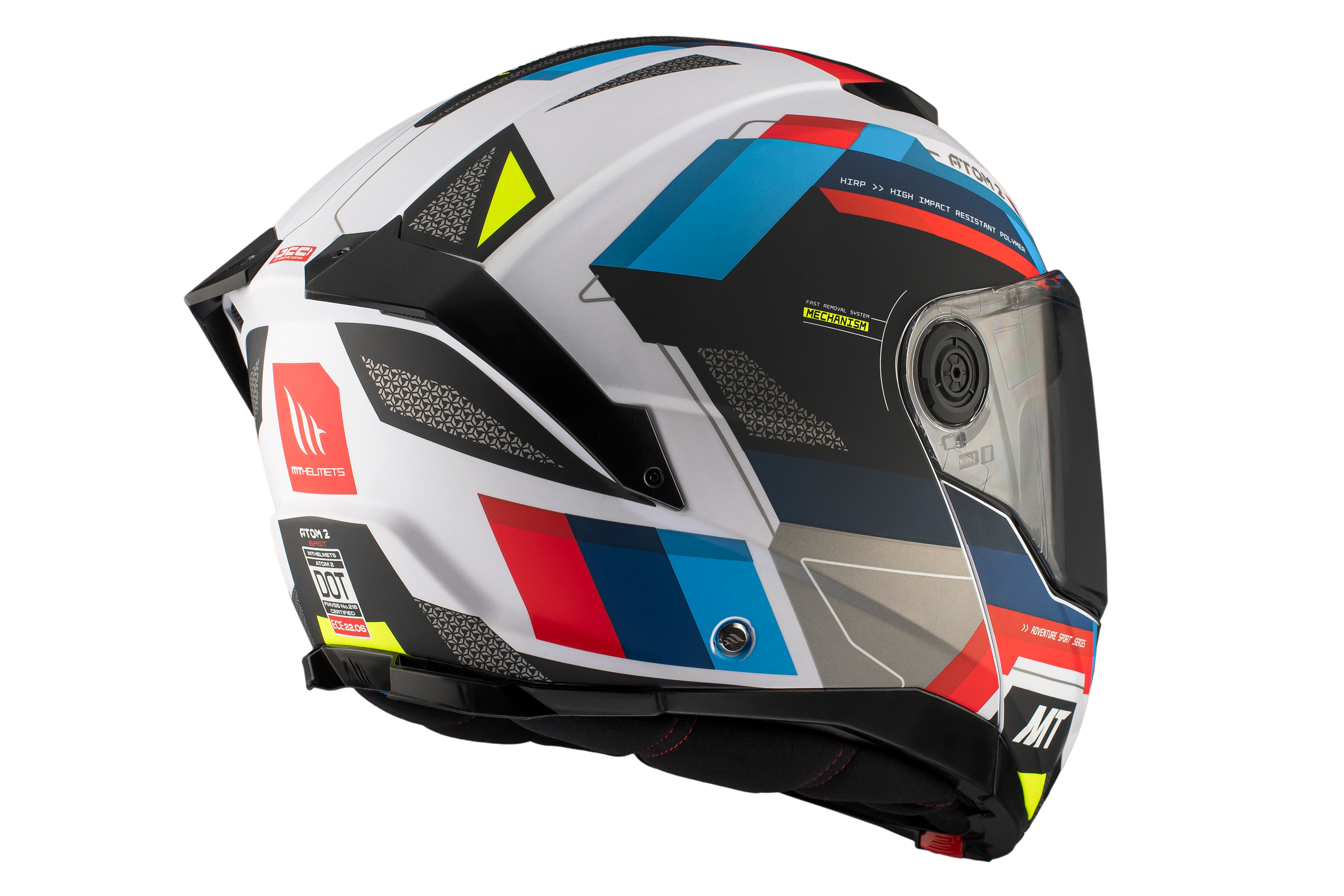 Capacete Mt Helmets Atom 2 SV BAST A0 Branco Pérola Brilhante