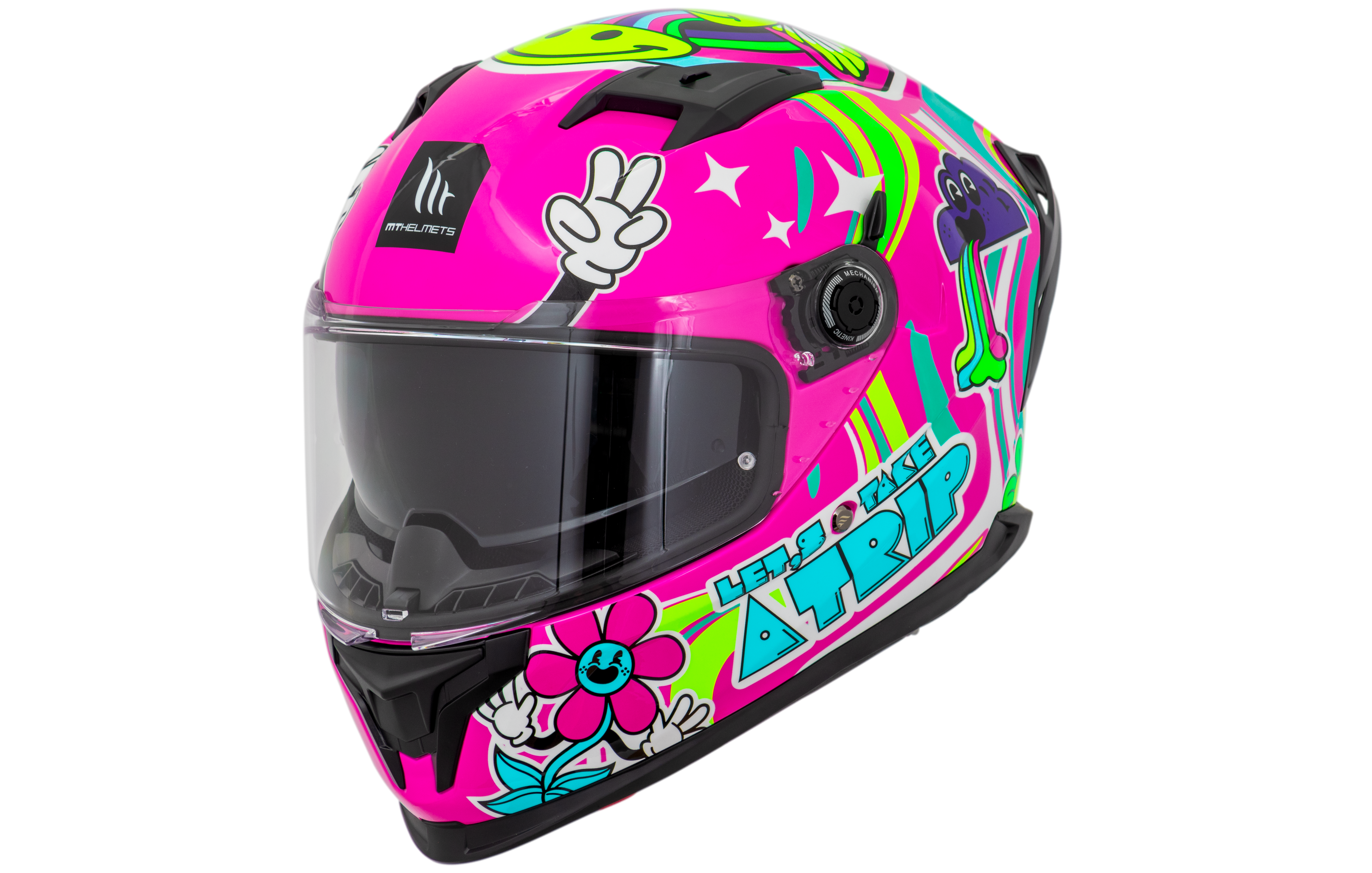 Capacete Mt Helmets Braker SV Trip C8 Rosa Brilho