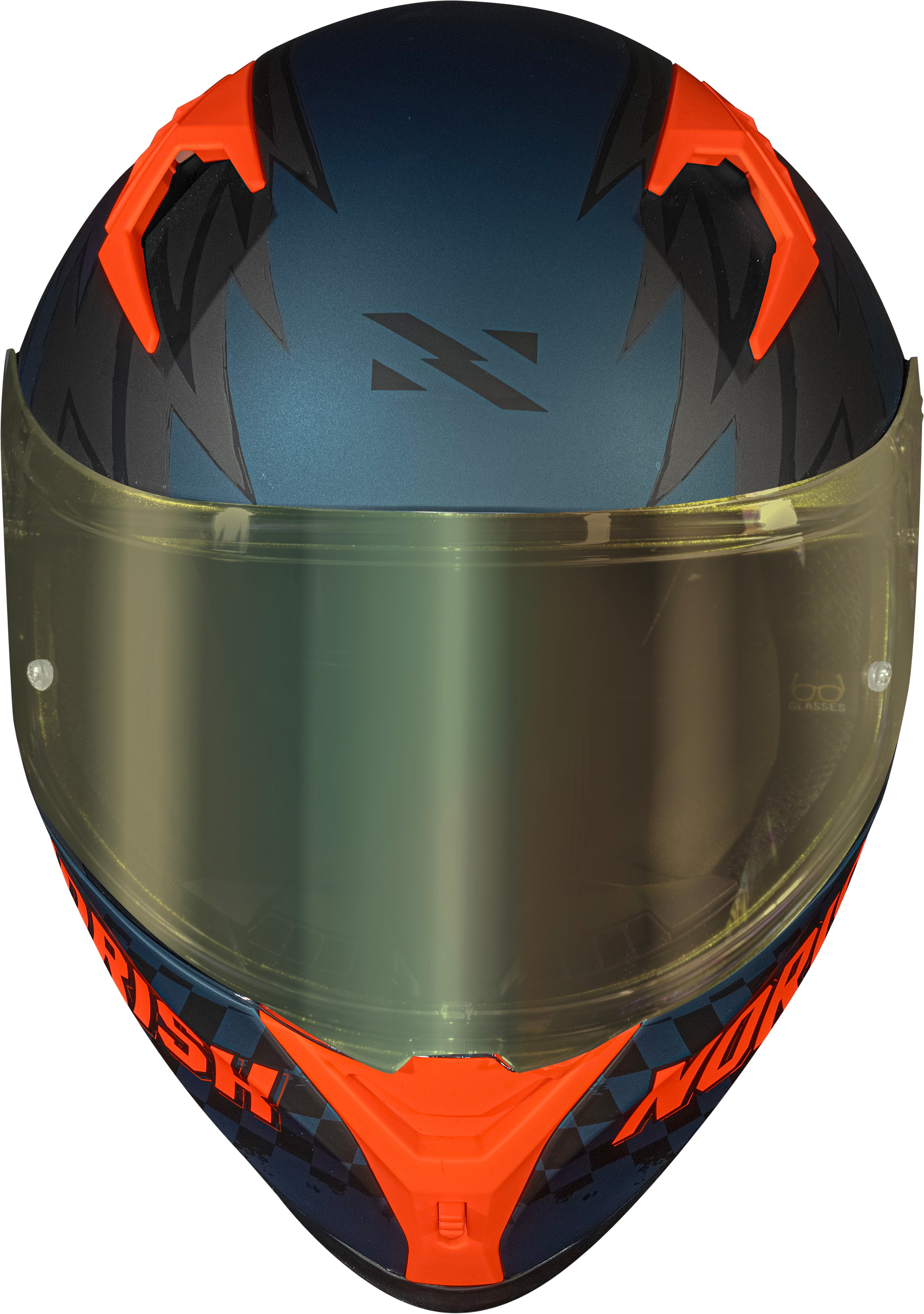 Capacete Norisk Flow Daytona Matte Azul Laranja