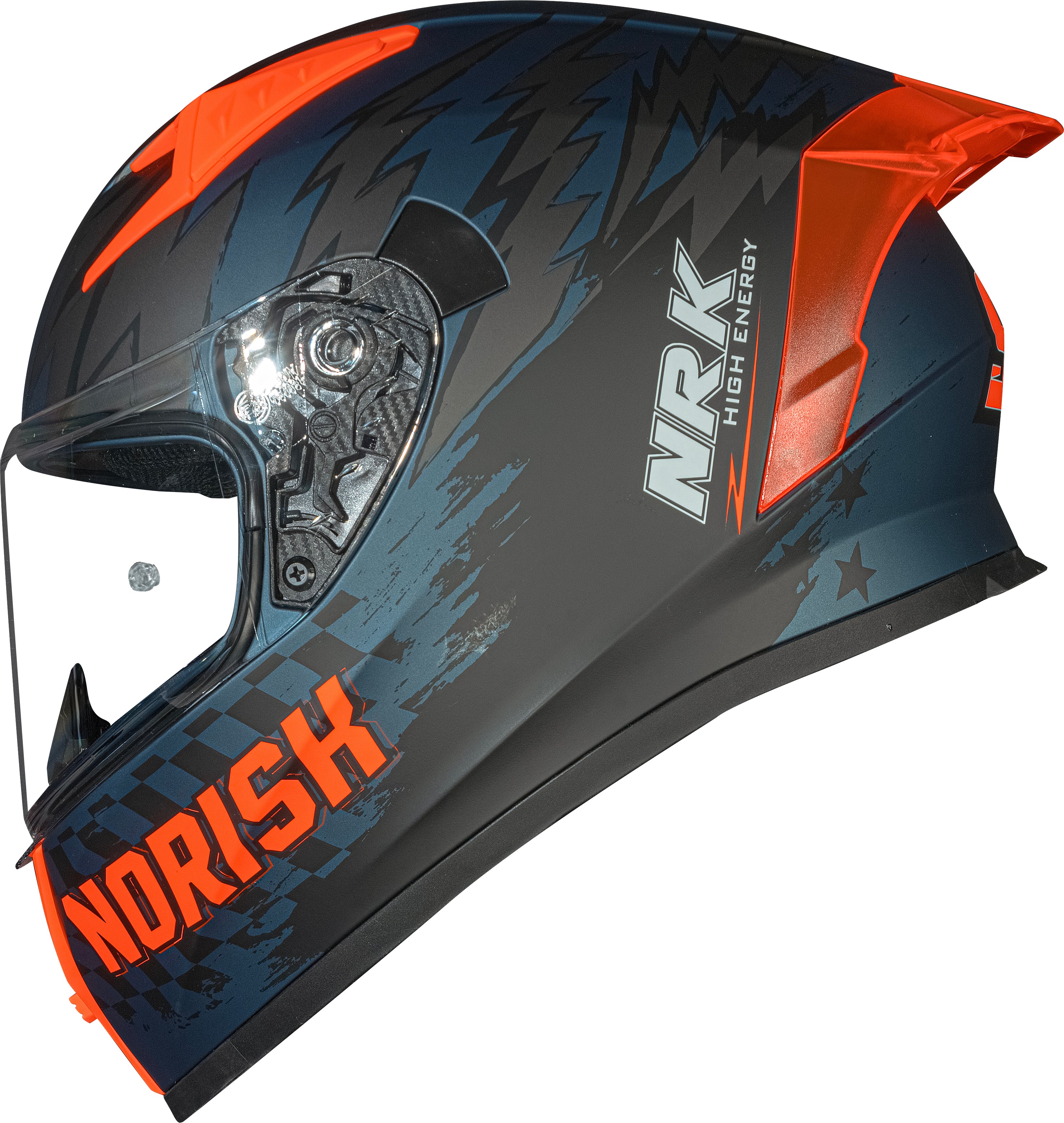 Capacete Norisk Flow Daytona Matte Azul Laranja
