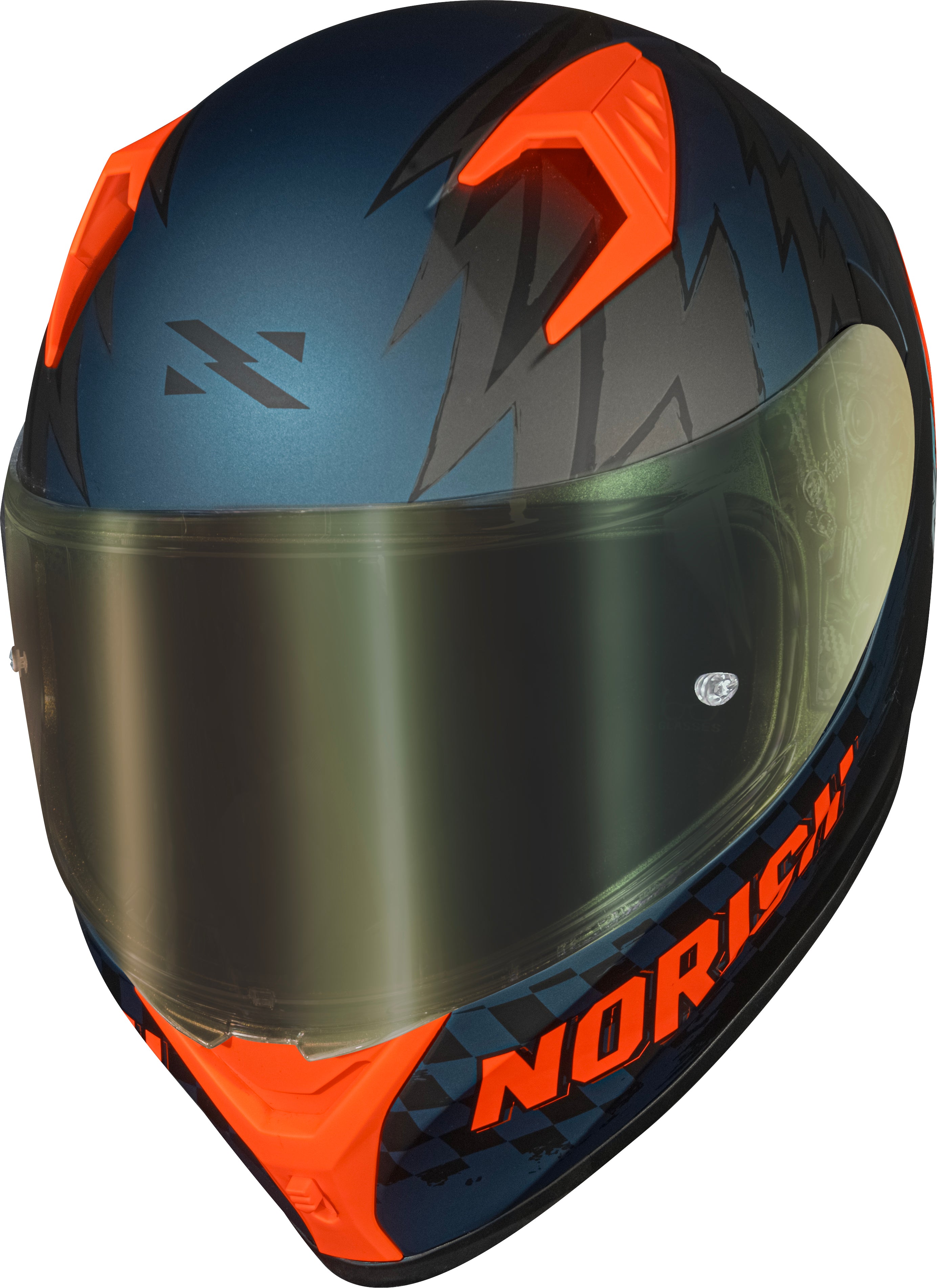 Capacete Norisk Flow Daytona Matte Azul Laranja