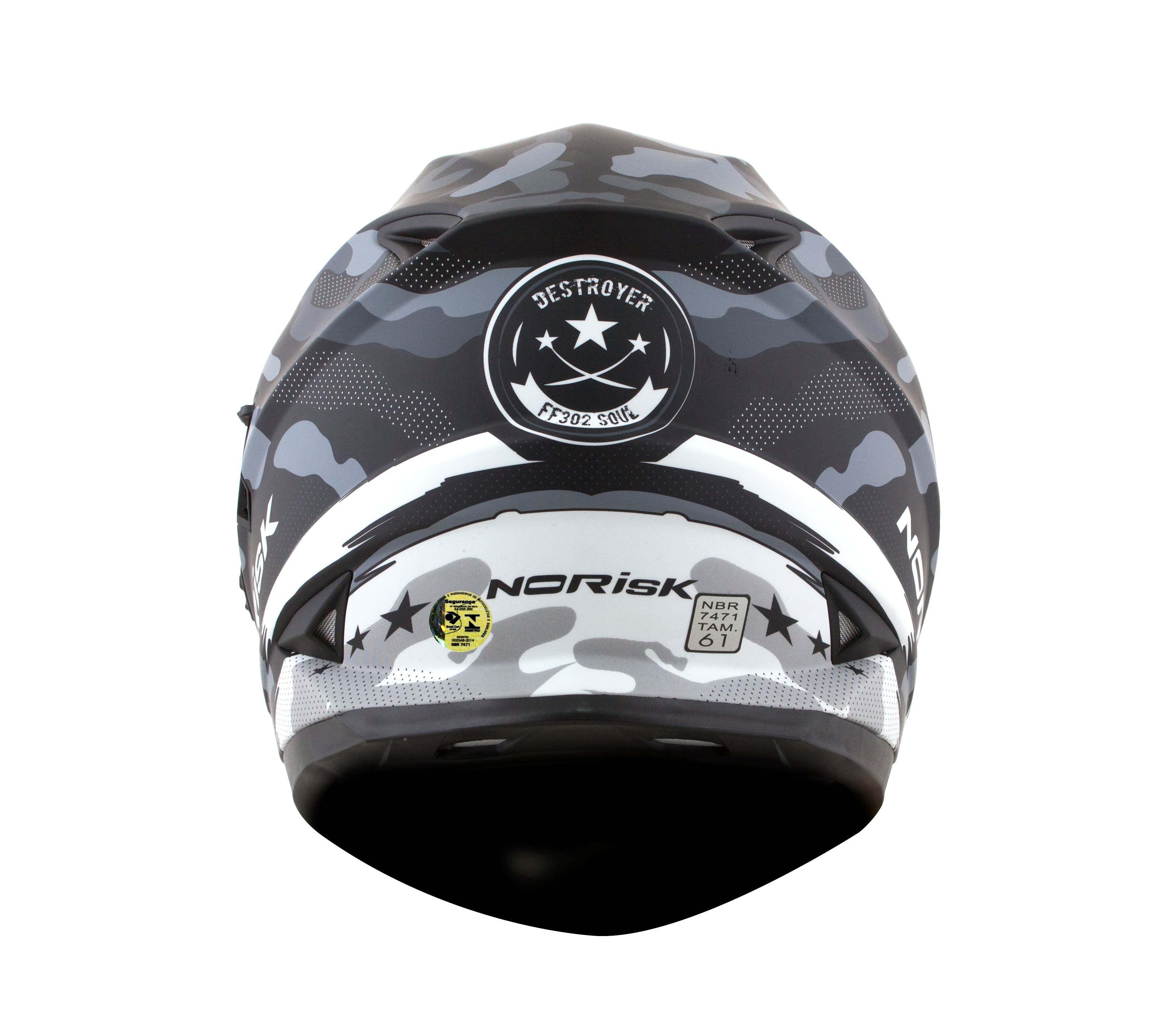 Capacete Norisk Soul Destroyer Preto Branco