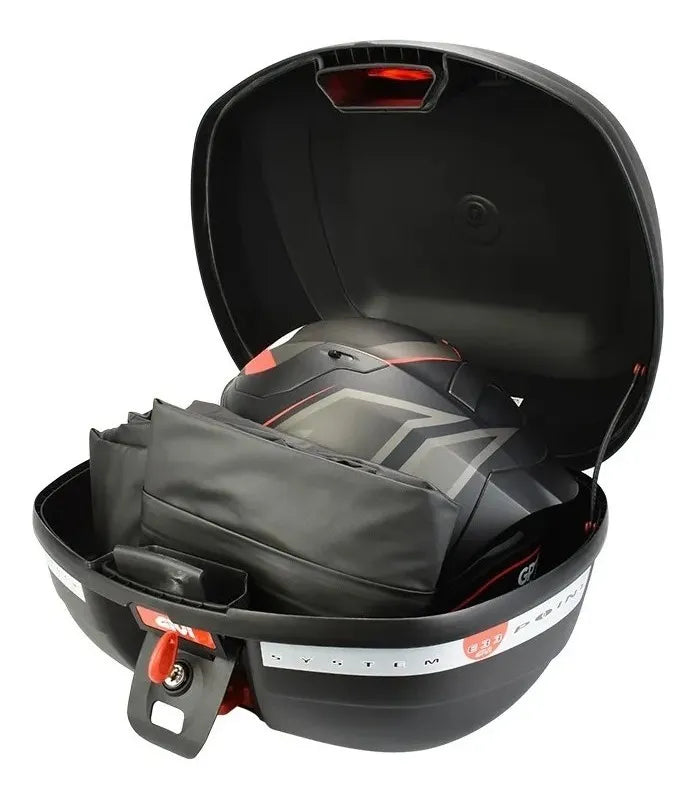 Bau E-33n Lente Vermelha Fumê + Bagageiro Factor 150 Fazer