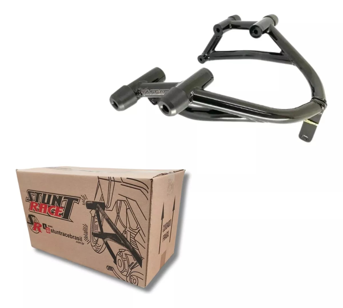 Protetor Motor Carenagem Stunt Race Mt07 Mt 07 Preto Brilho