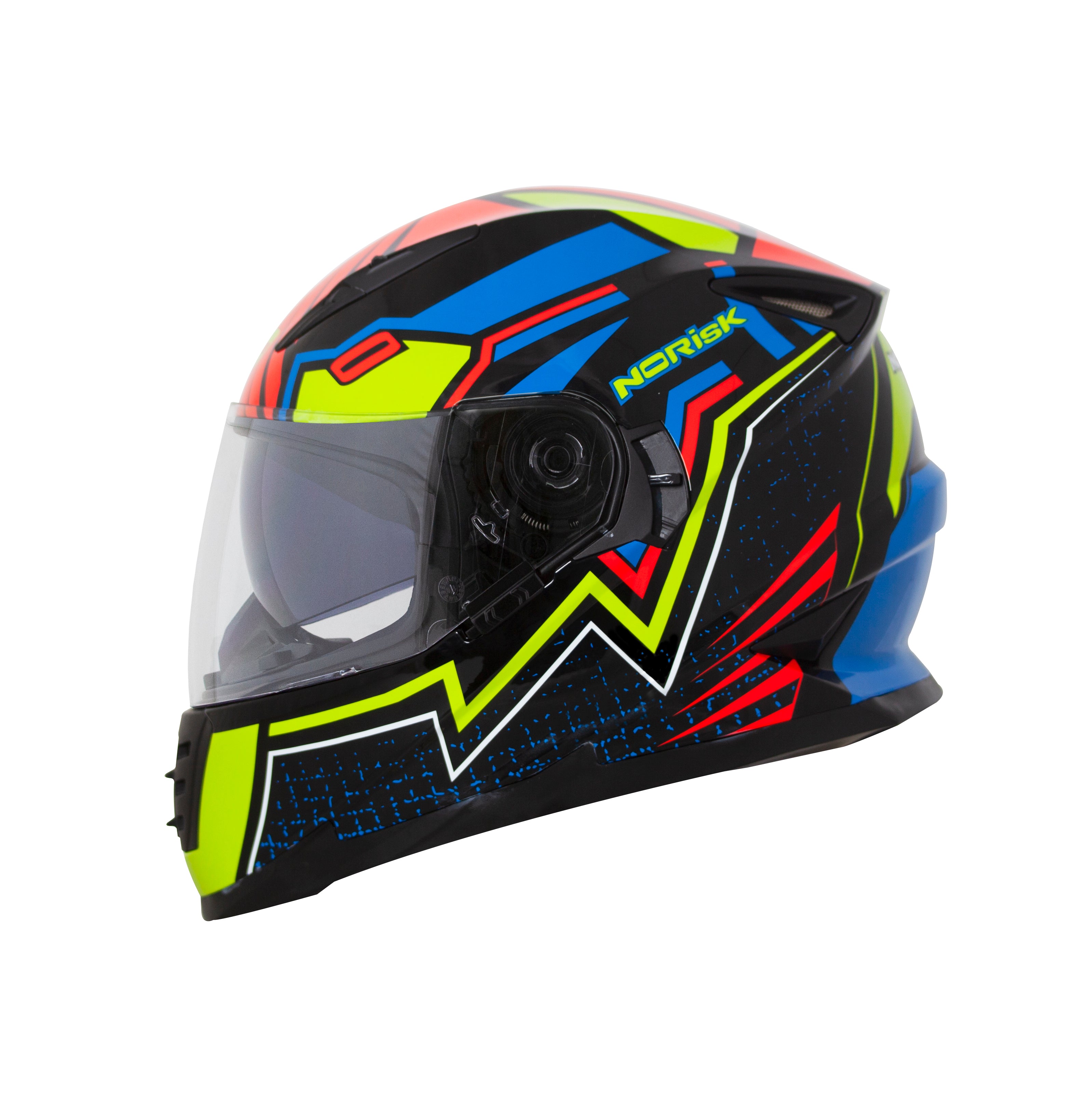 Capacete Norisk Soul Target Wizard Verde Vermelho