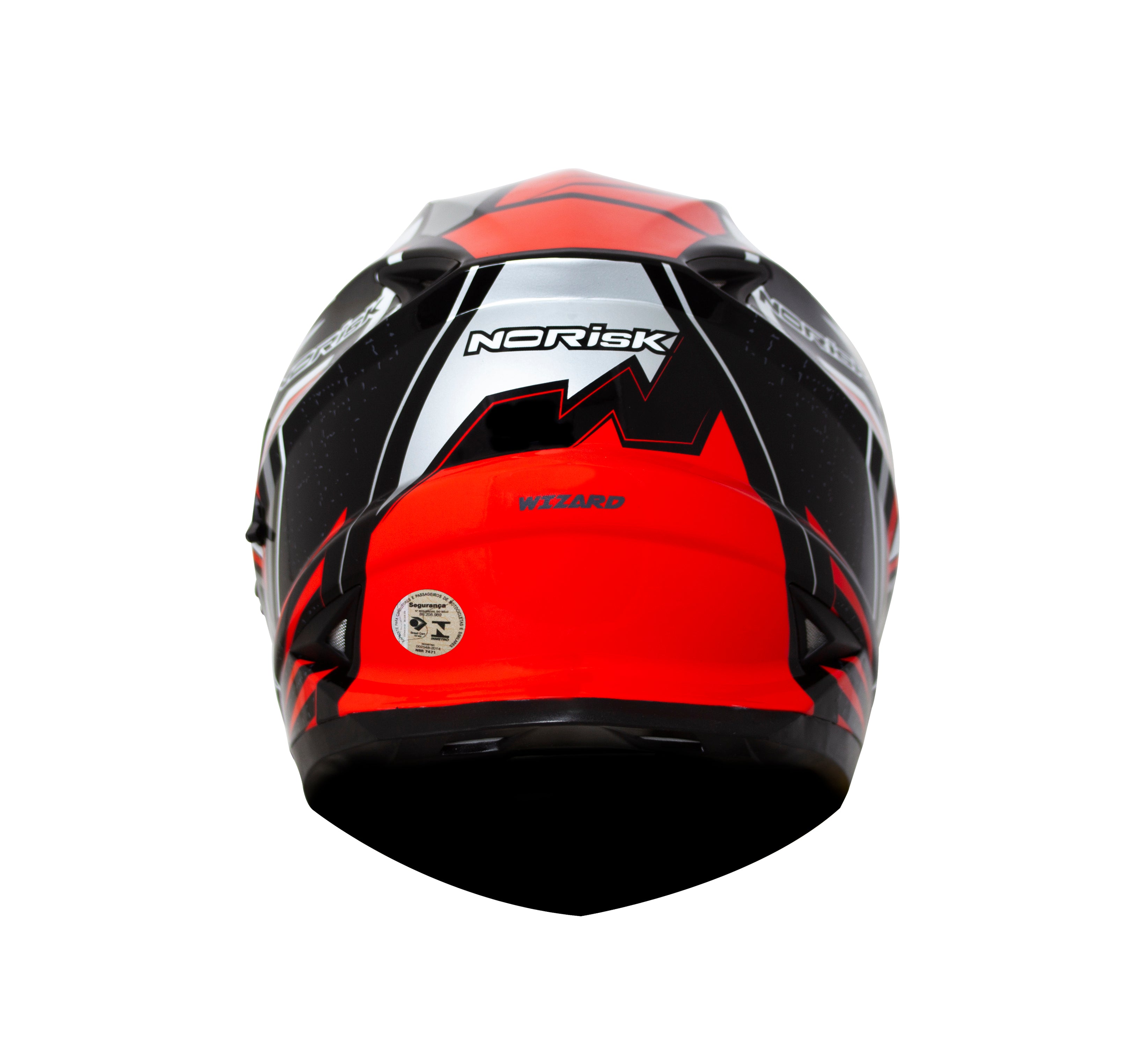 Capacete Norisk Soul Target Wizard Vermelho Prata