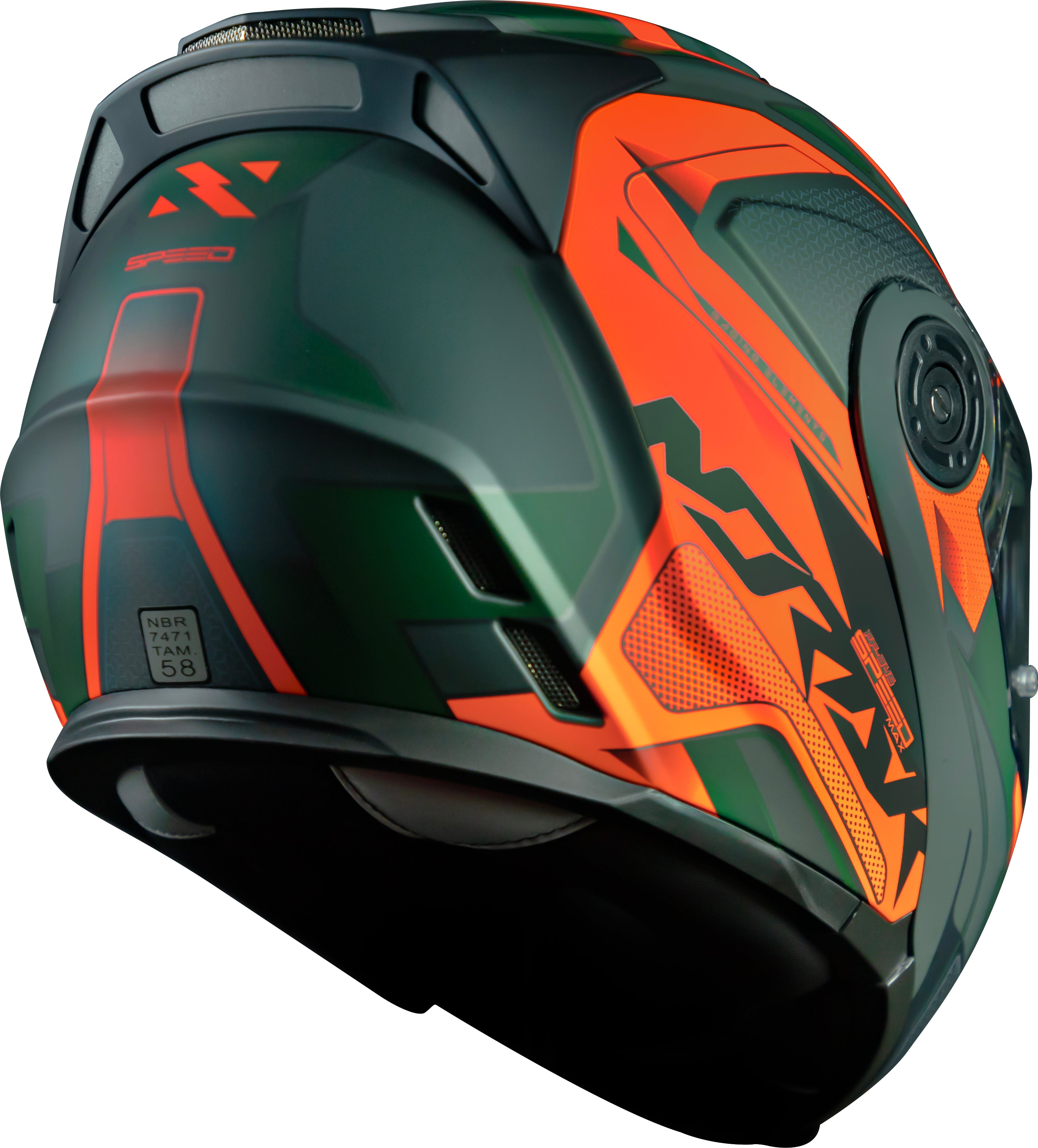 Capacete Norisk Route Speedmax Matte Verde Laranja