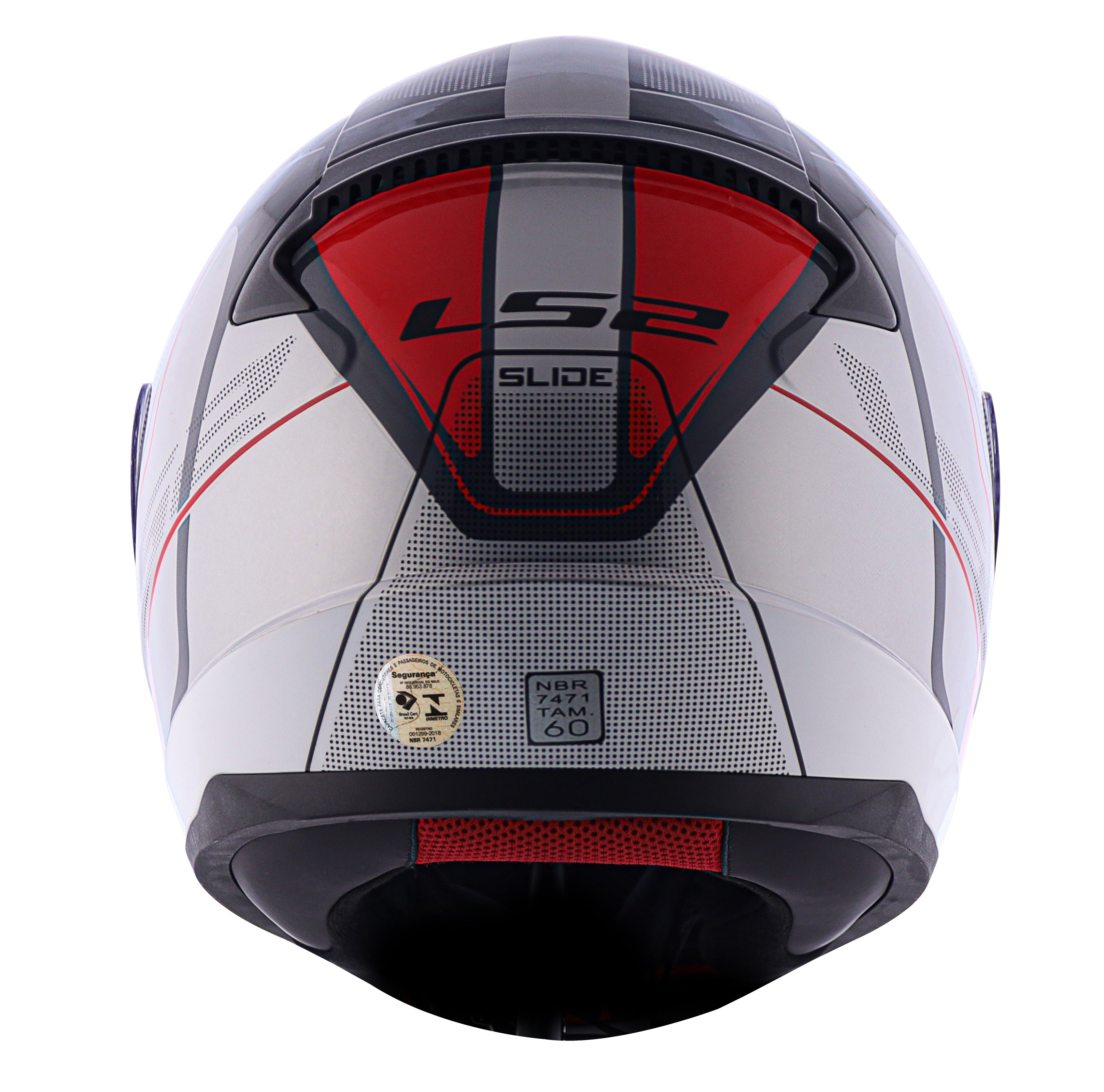Capacete Ls2 Rapid ff353 Slide Cinza Vermelho