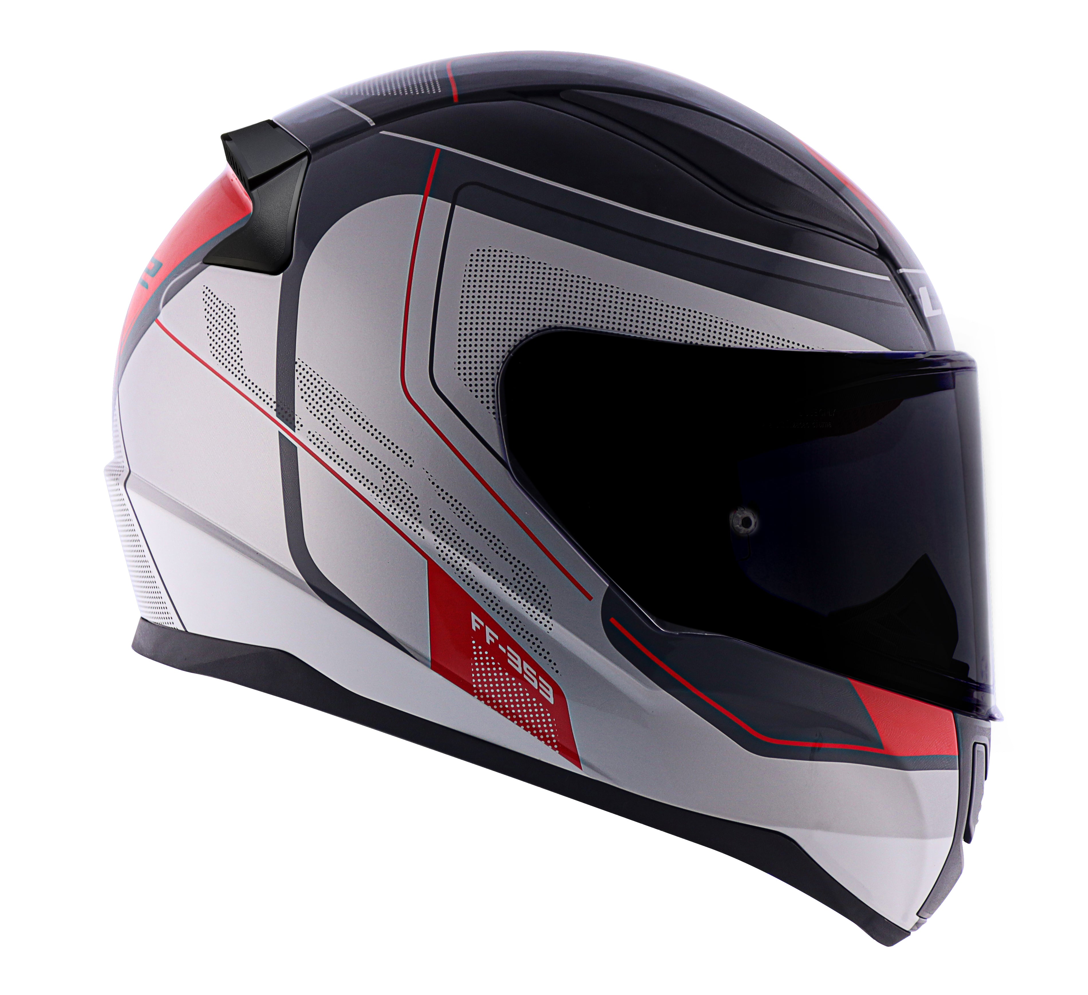Capacete Ls2 Rapid ff353 Slide Cinza Vermelho