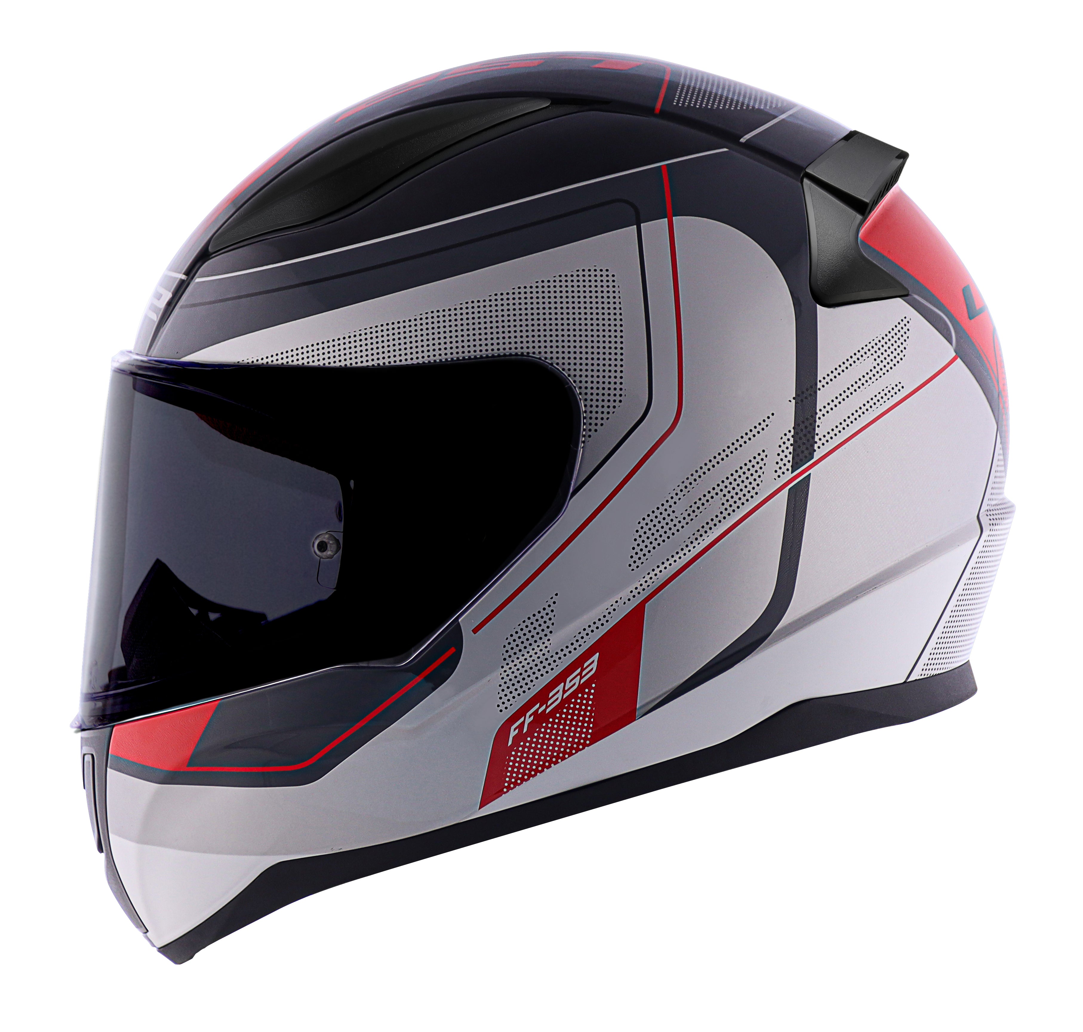 Capacete Ls2 Rapid ff353 Slide Cinza Vermelho