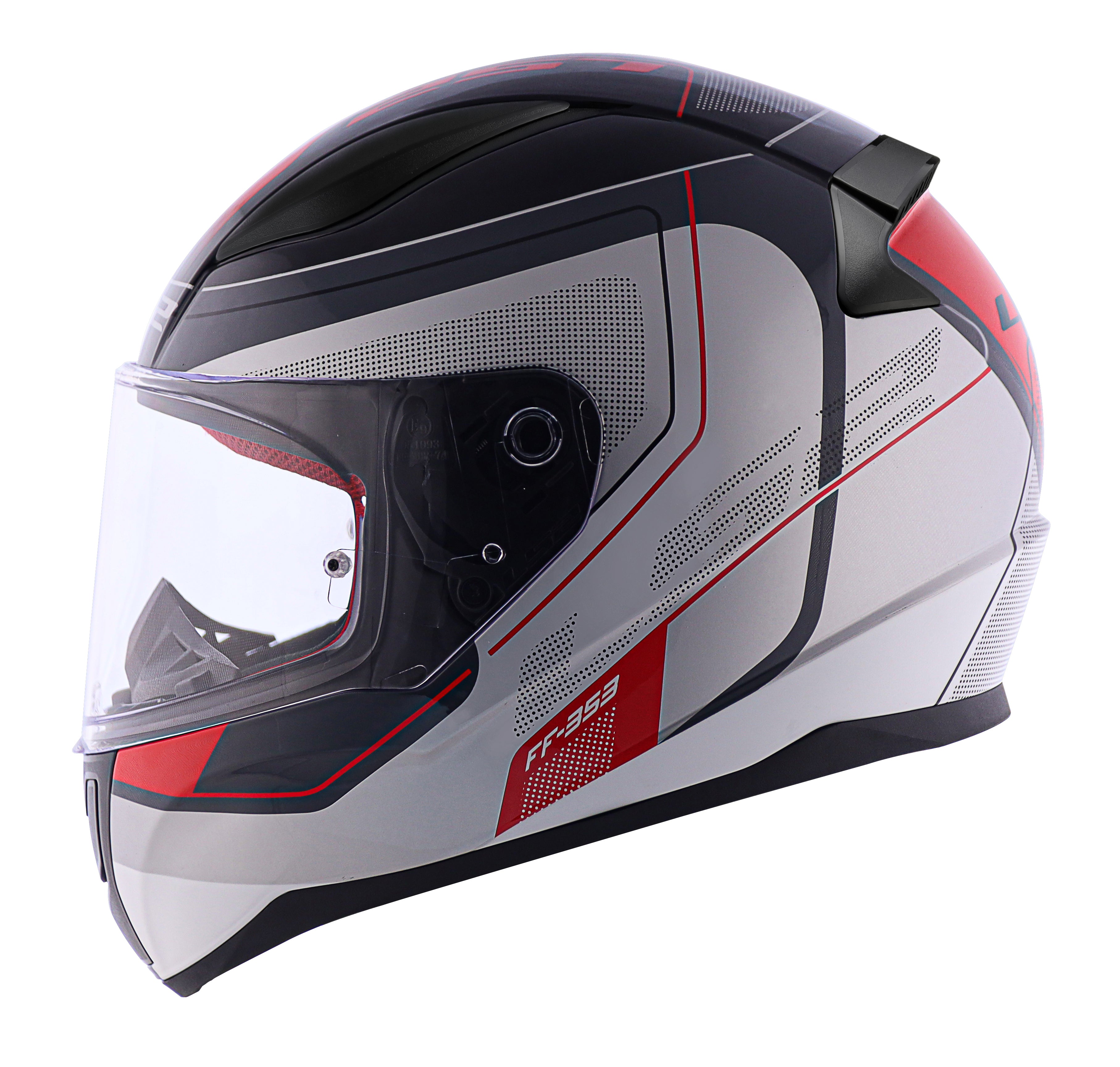 Capacete Ls2 Rapid ff353 Slide Cinza Vermelho