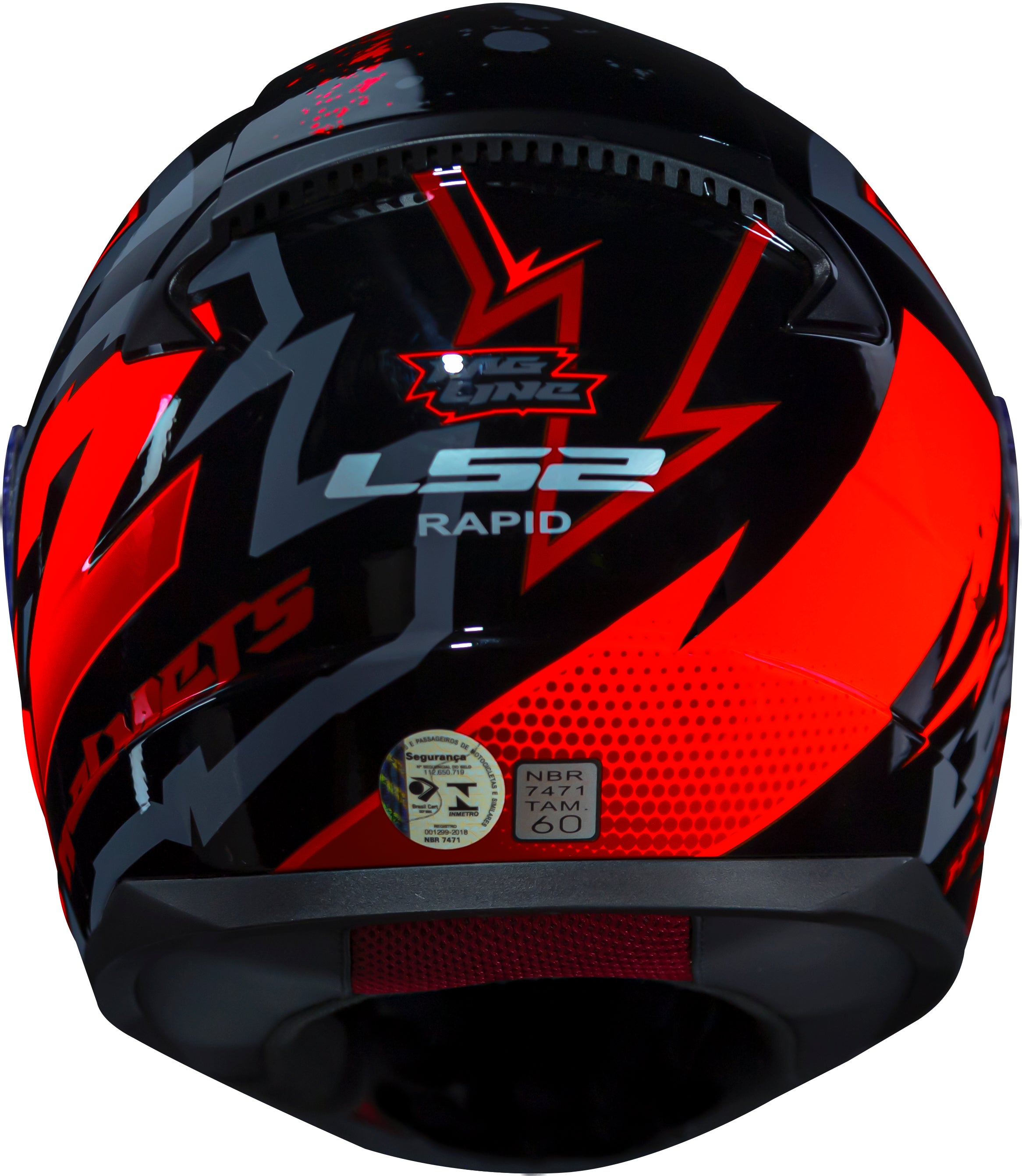 Capacete Ls2 Rapid ff353 Tagline Preto Vermelho