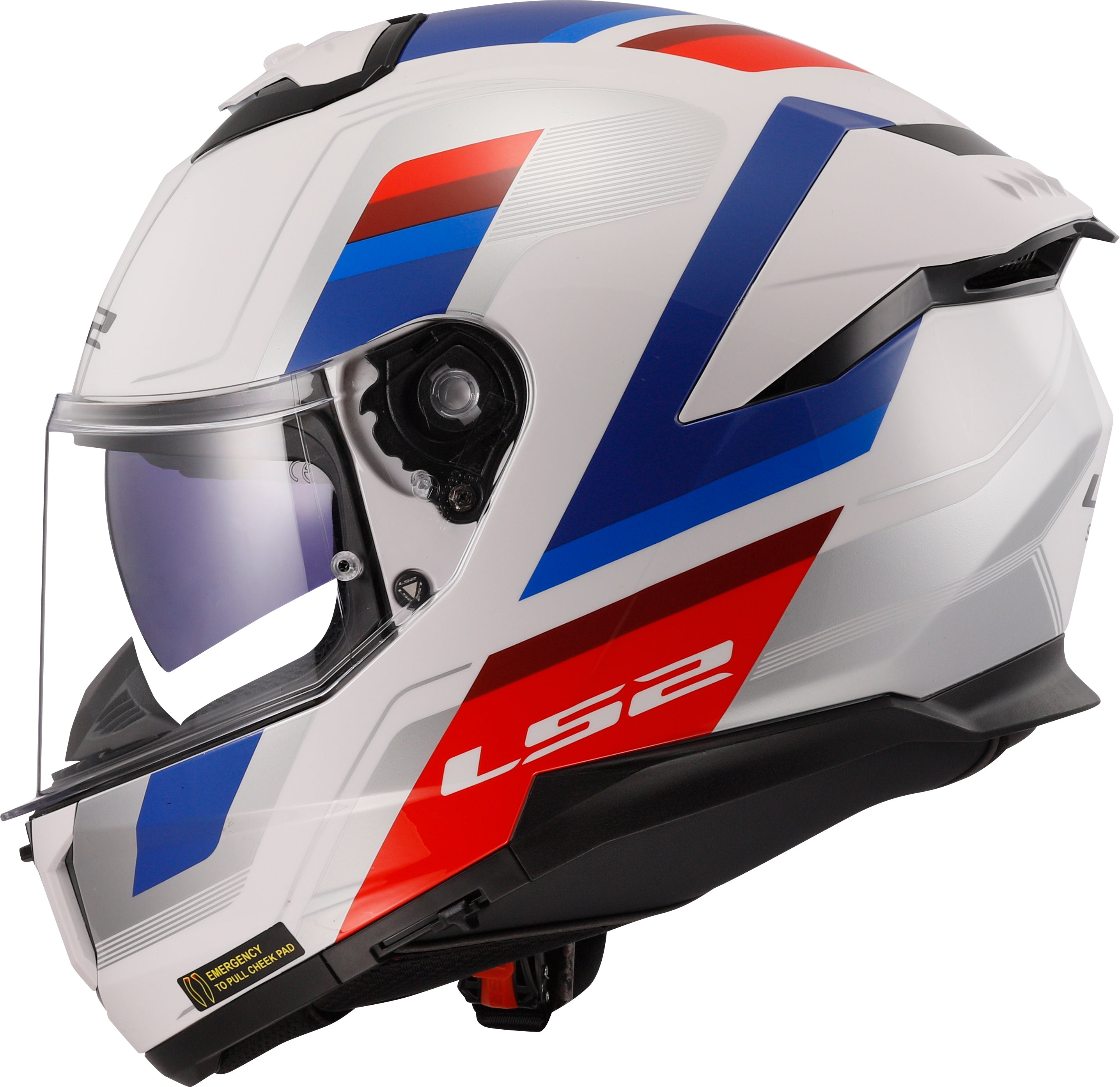 Capacete Ls2 Stream II ff808 Vintage Branco Vermelo Azul