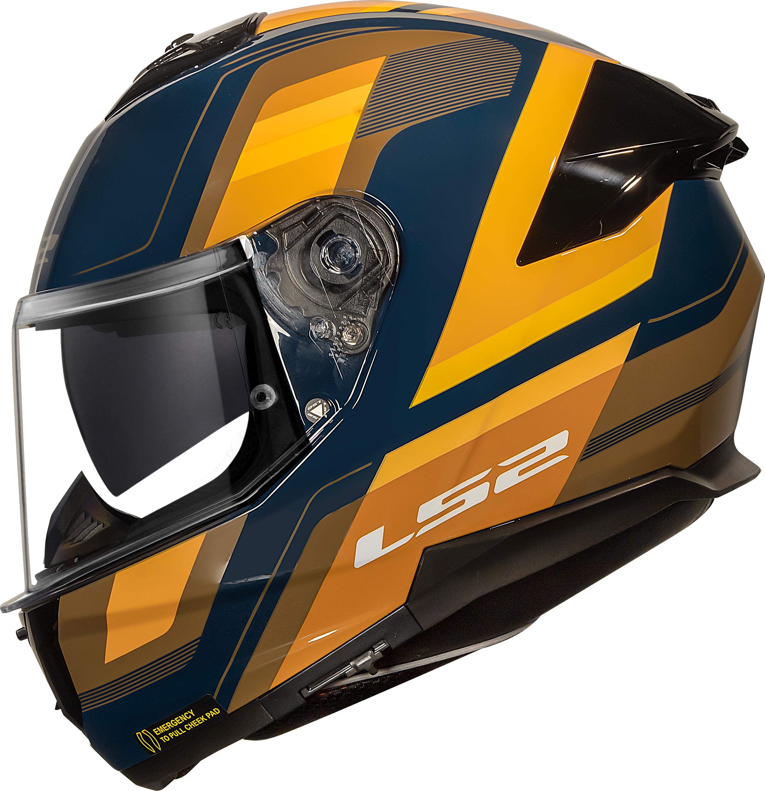 Capacete Ls2 Stream II ff808 Vintage Azul Amarelo