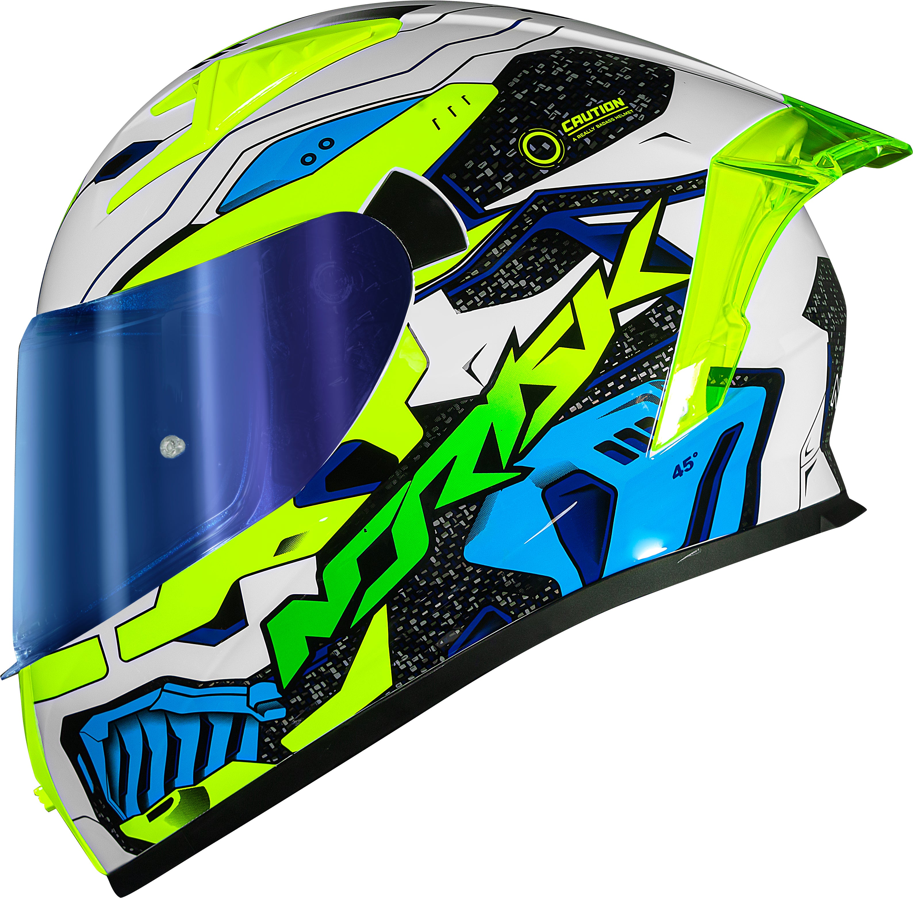 Capacete Norisk Flow Robot Branco Amarelo