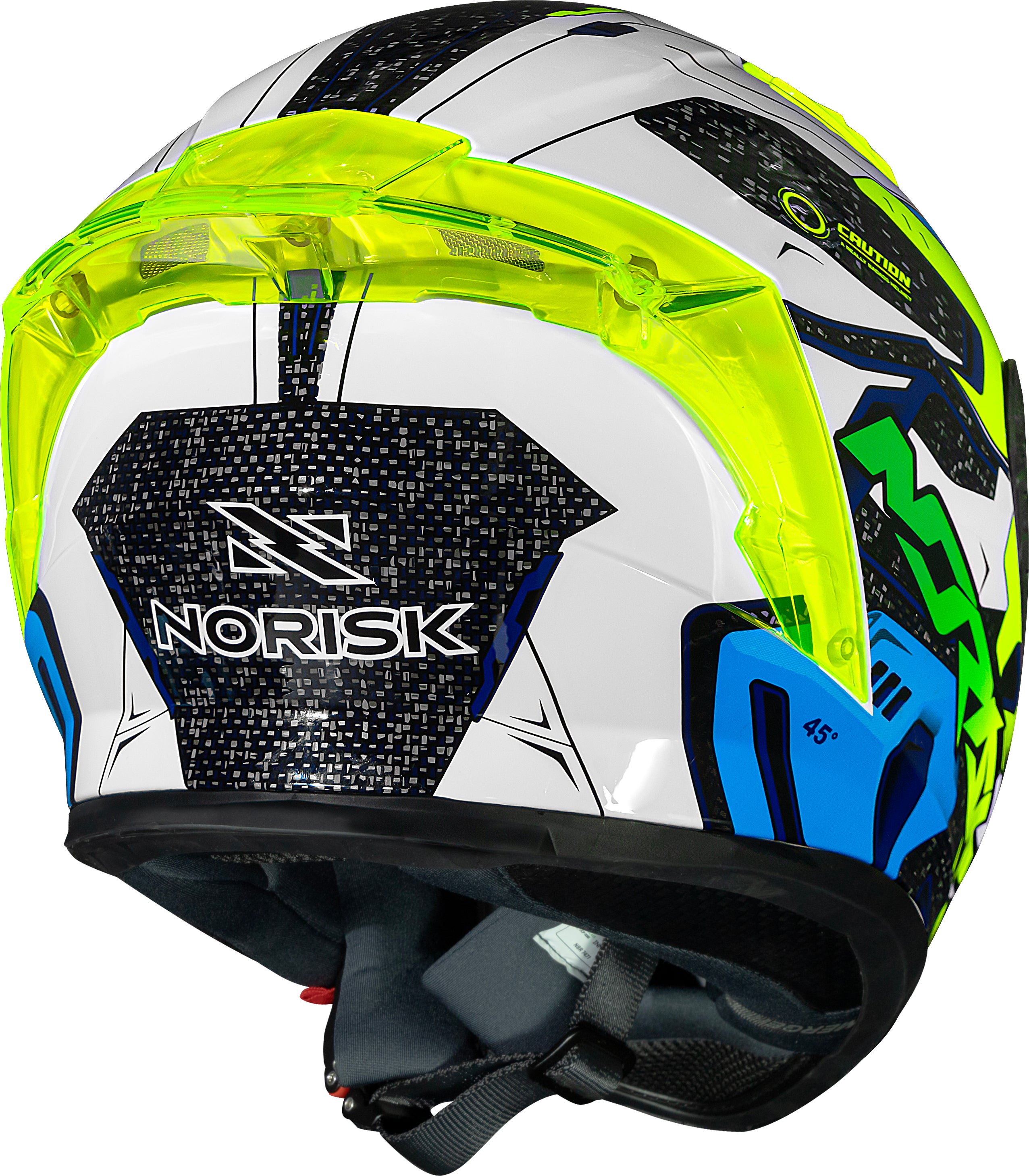 Capacete Norisk Flow Robot Branco Amarelo