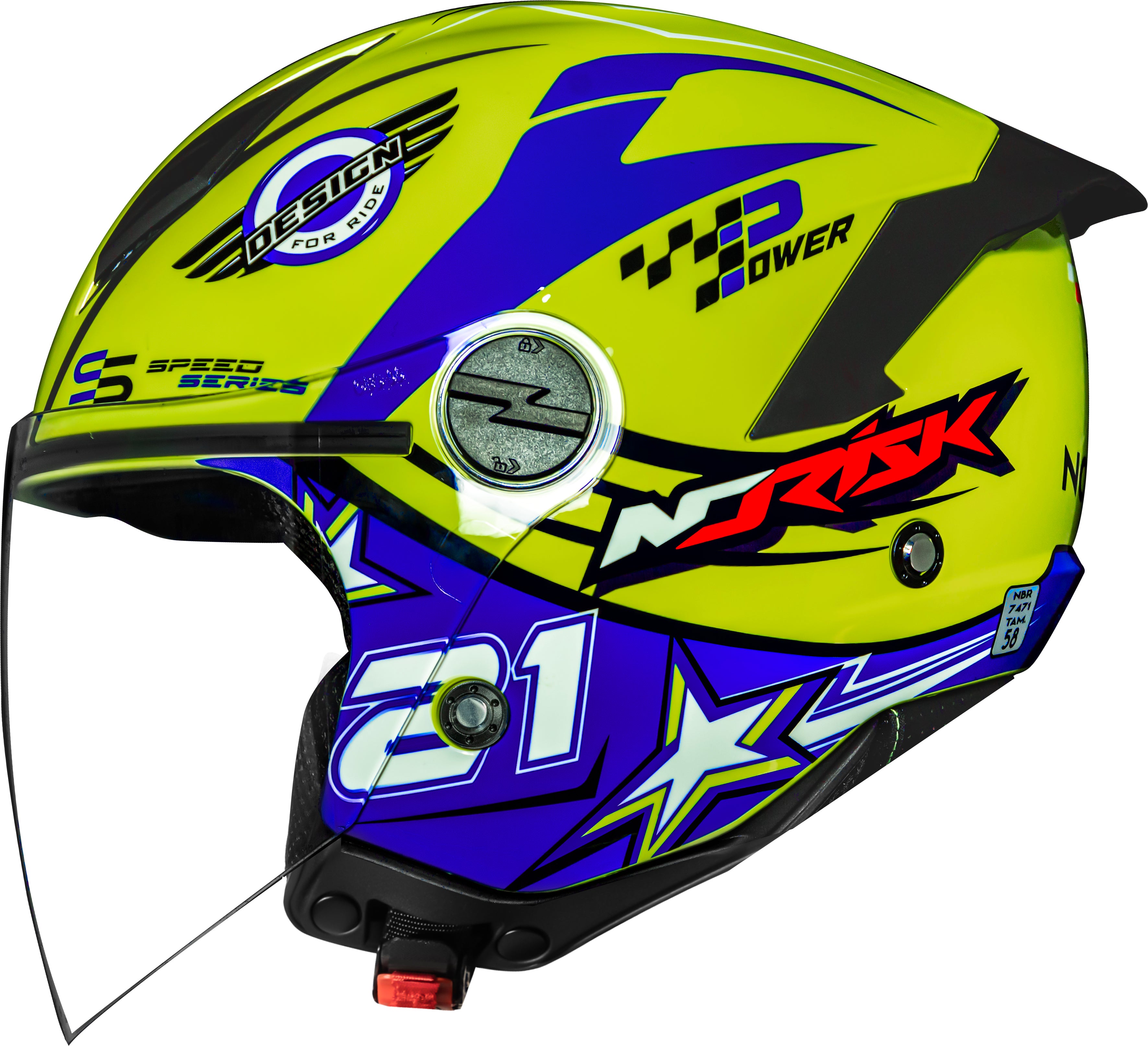 Capacete Norisk Neo Galaxy Amarelo Azul