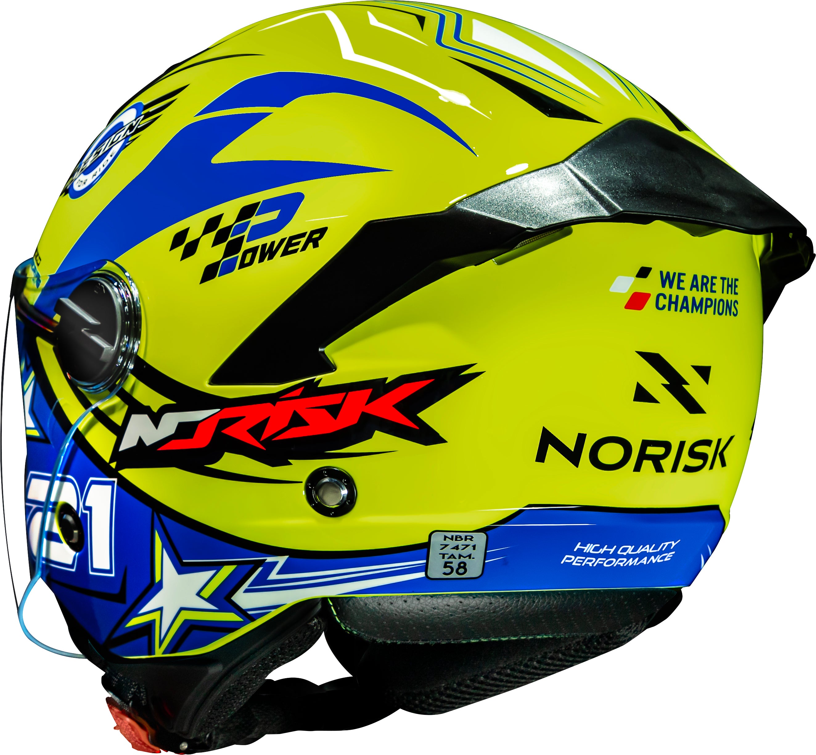 Capacete Norisk Neo Galaxy Amarelo Azul