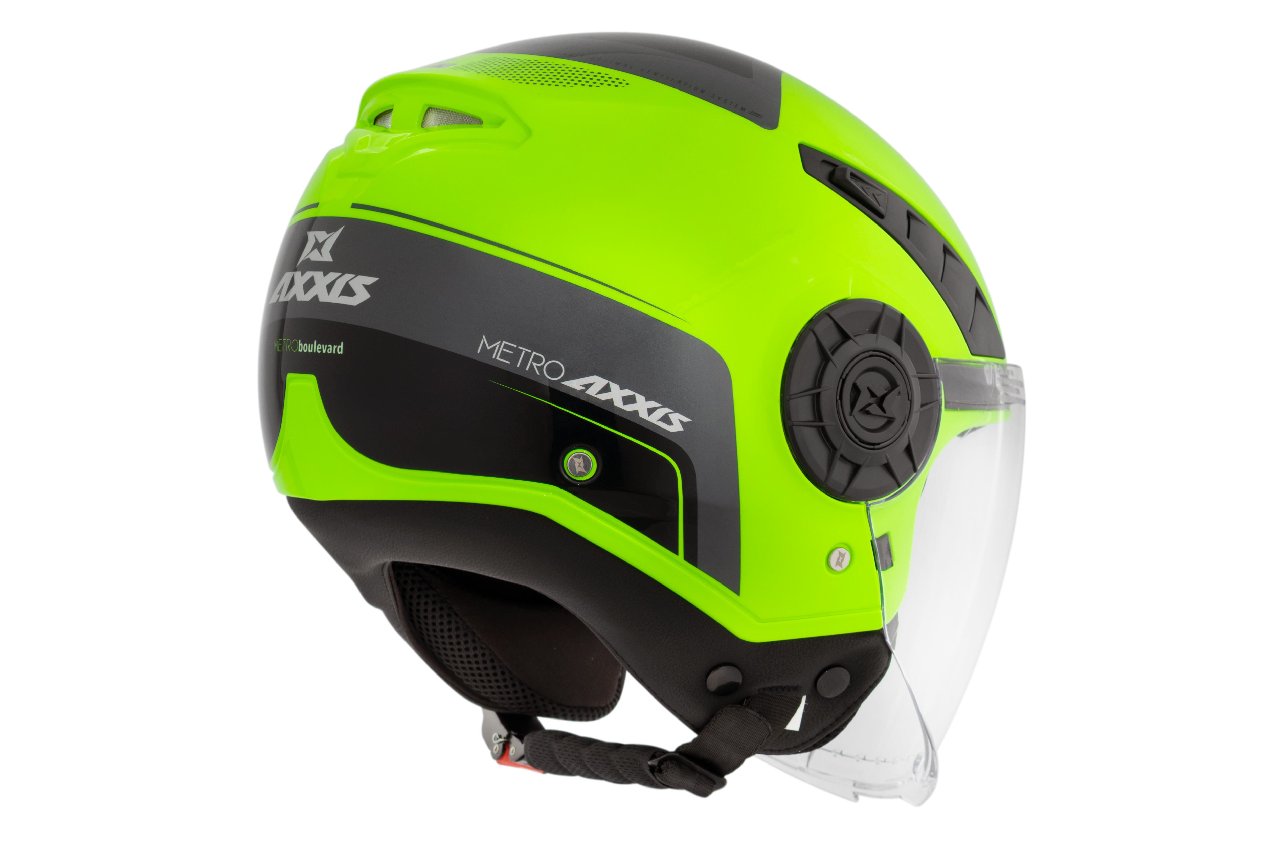 Capacete Axxis Metro Boulevard C3 Amarelo Flourescente Brilho