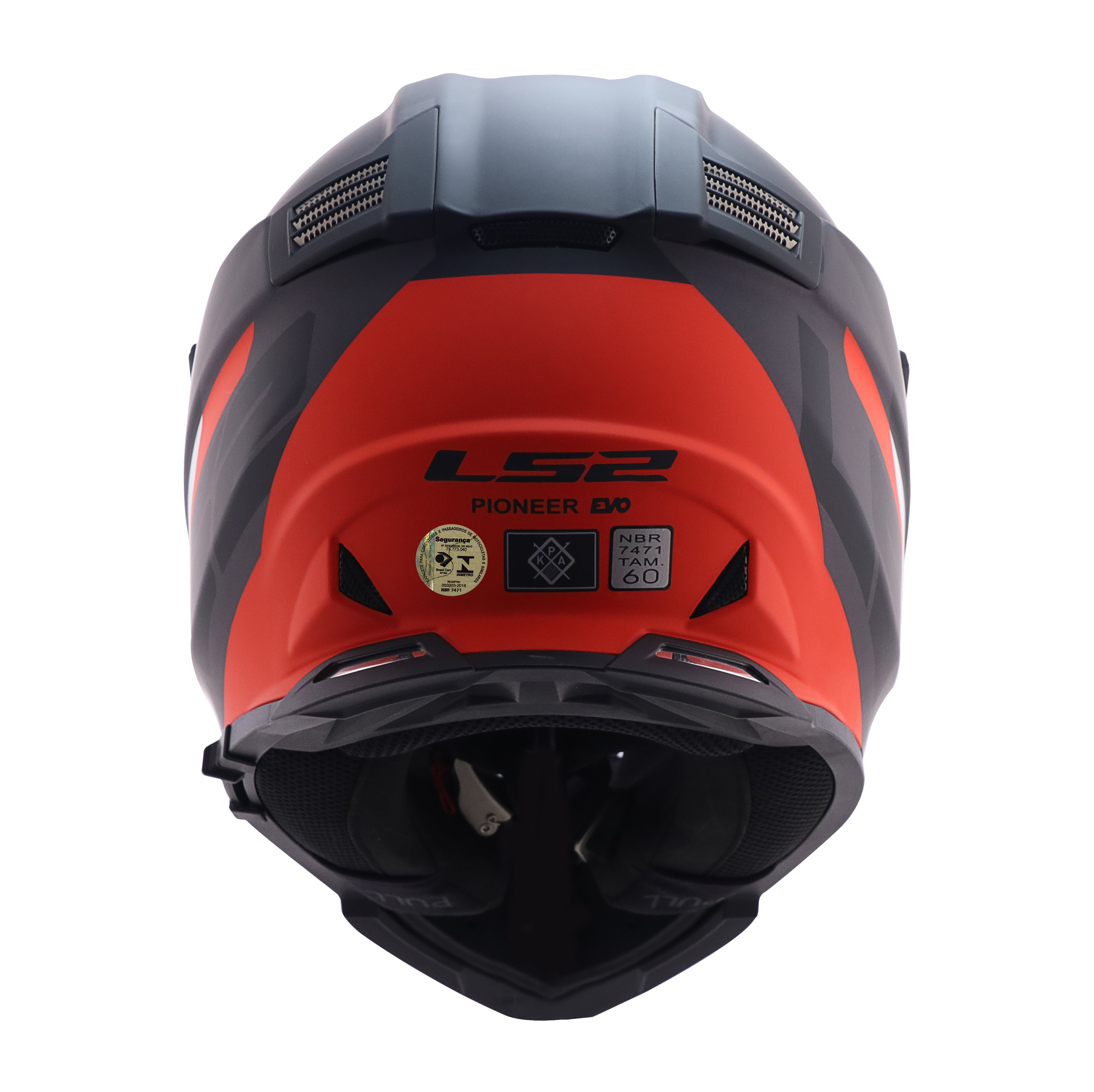 Capacete Ls2 Pioneer Evo MX436 Router Cinza Vermelho