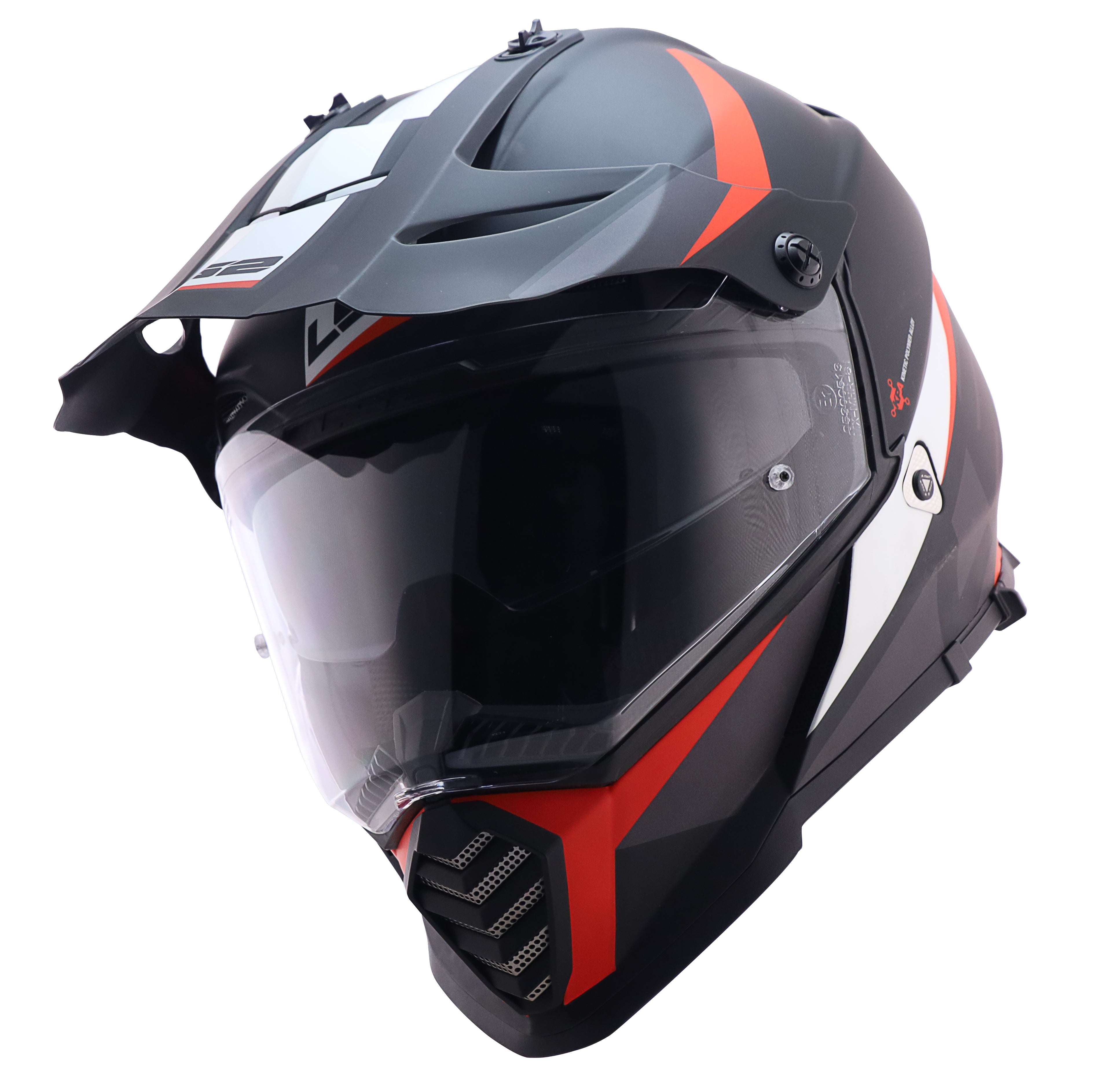 Capacete Ls2 Pioneer Evo MX436 Router Cinza Vermelho
