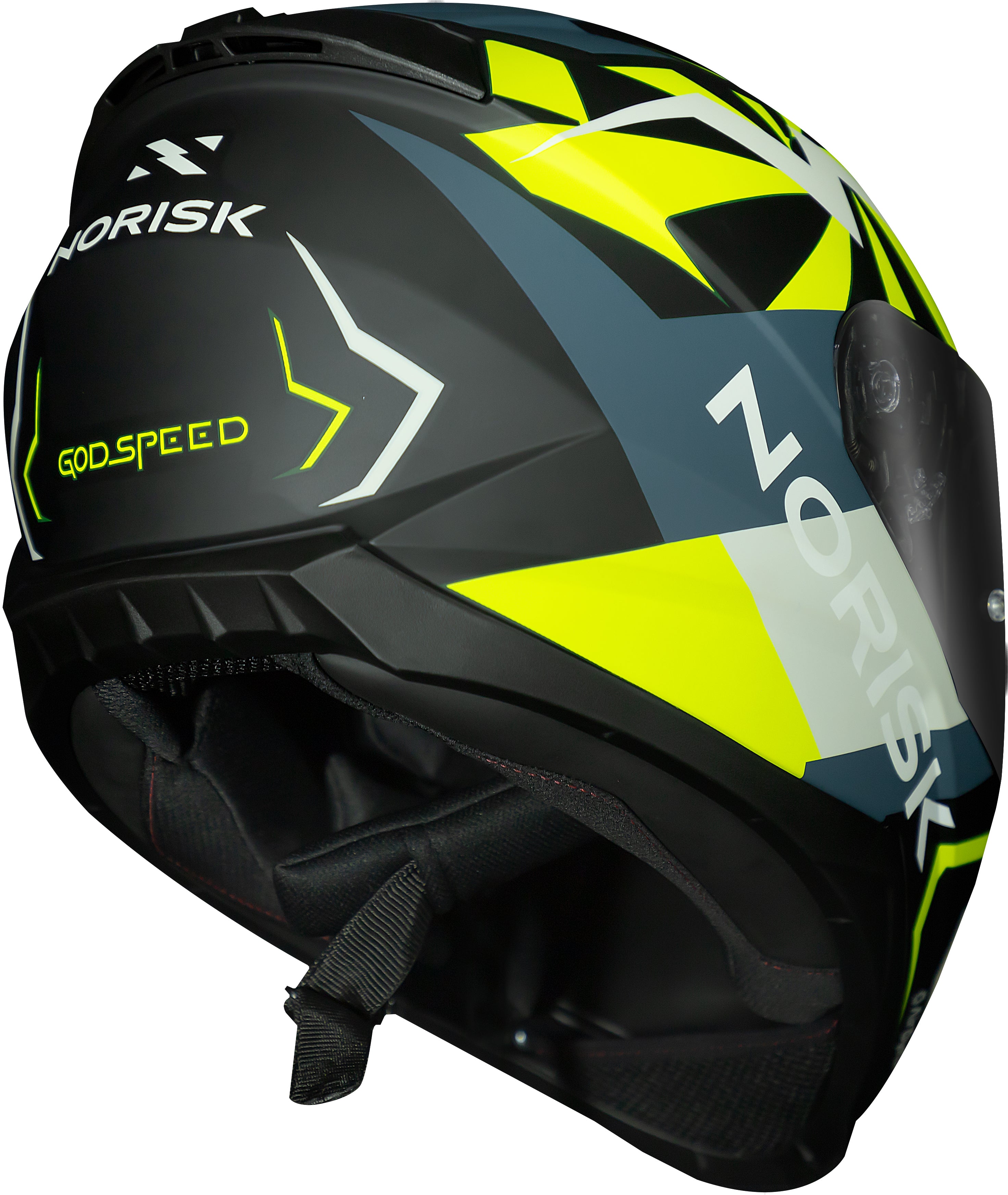 Capacete Norisk Razor Godspeed Azul Amarelo