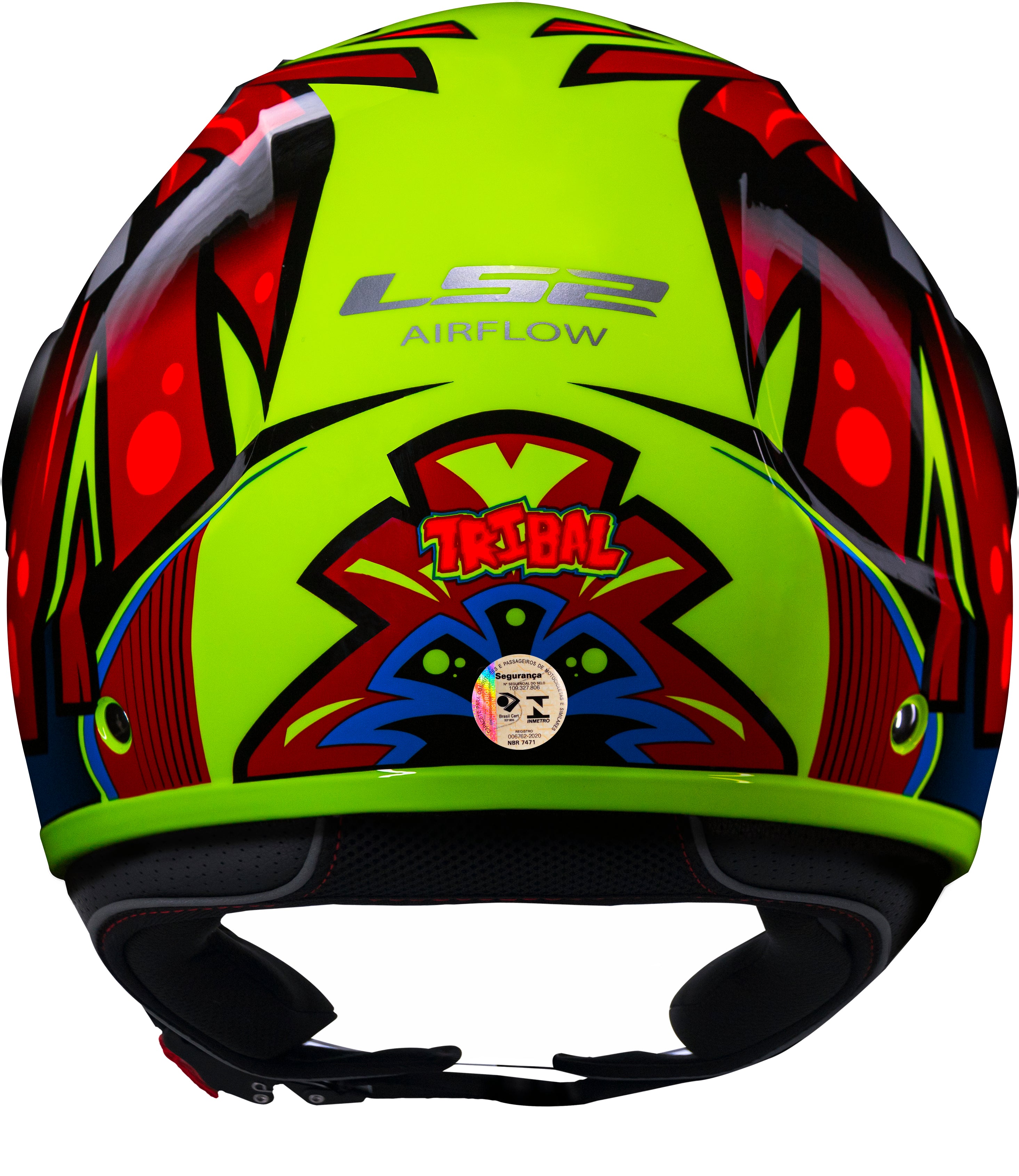 Capacete Ls2 Airflow of562 Tribal Amarelo