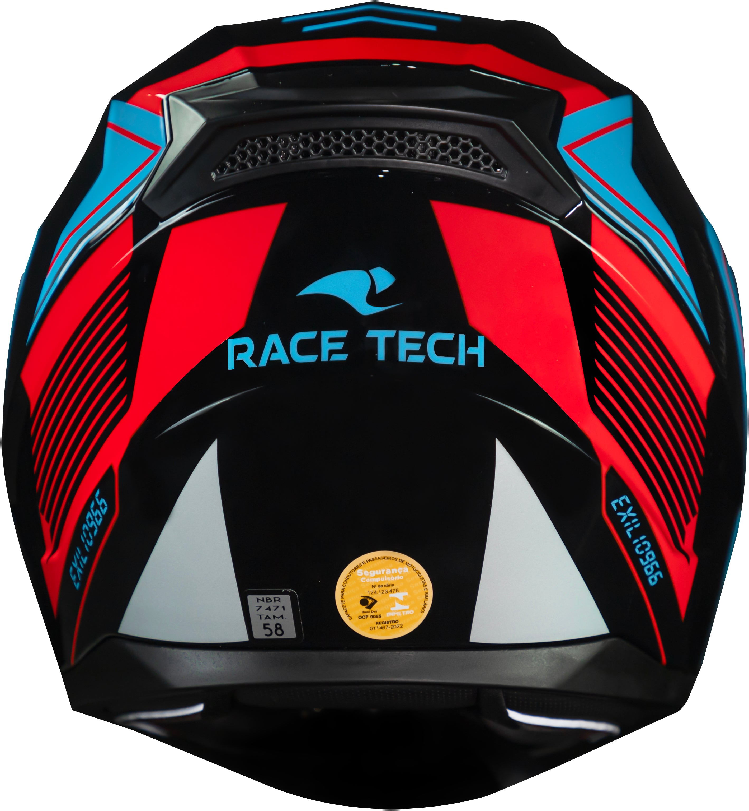Capacete Race Tech Sector Exilio Preto Azul Vermelho